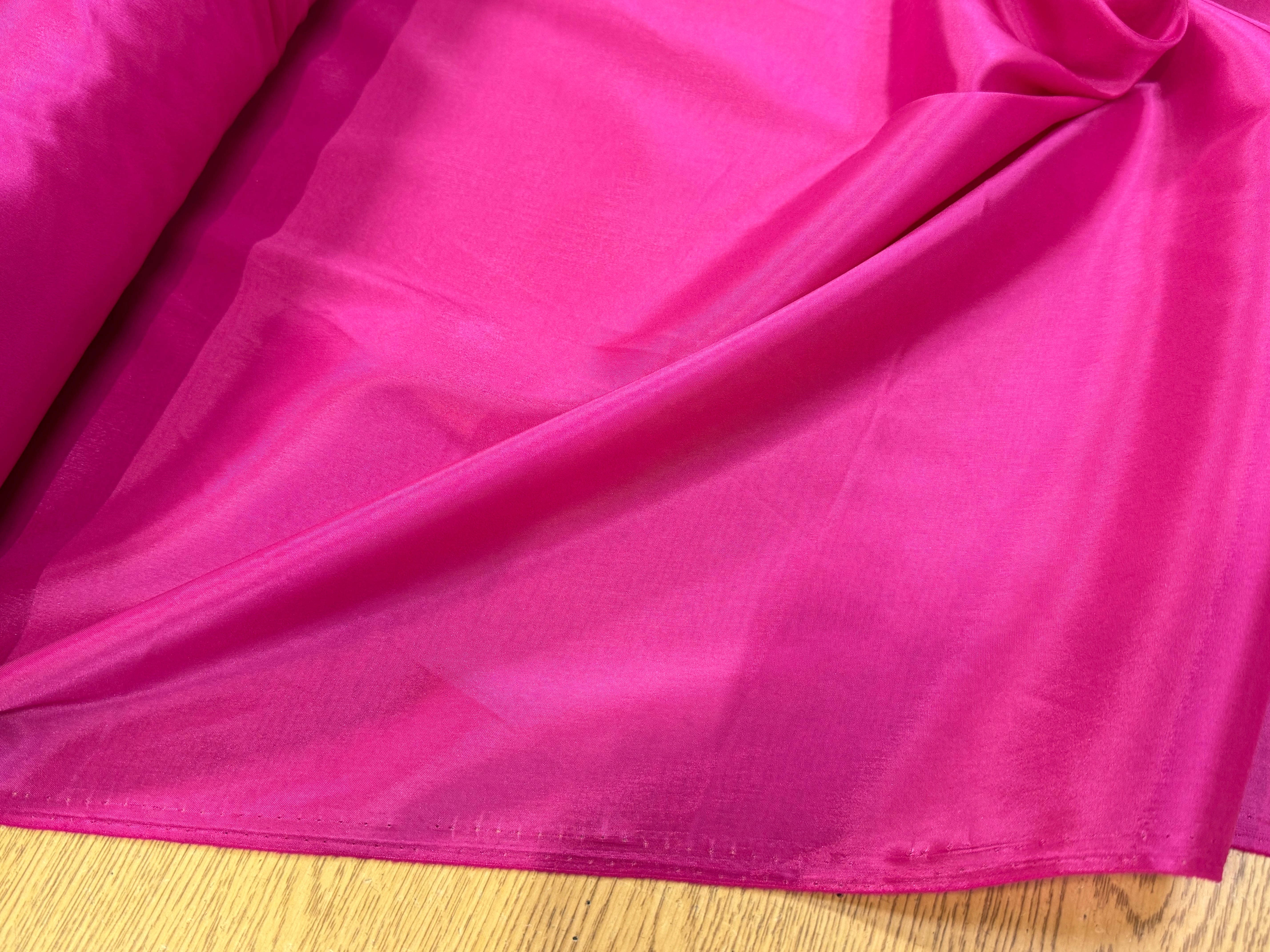 DOUBLURE 62% ACETATE SATINÉE STRETCH FUSCHIA - My Little Coupon