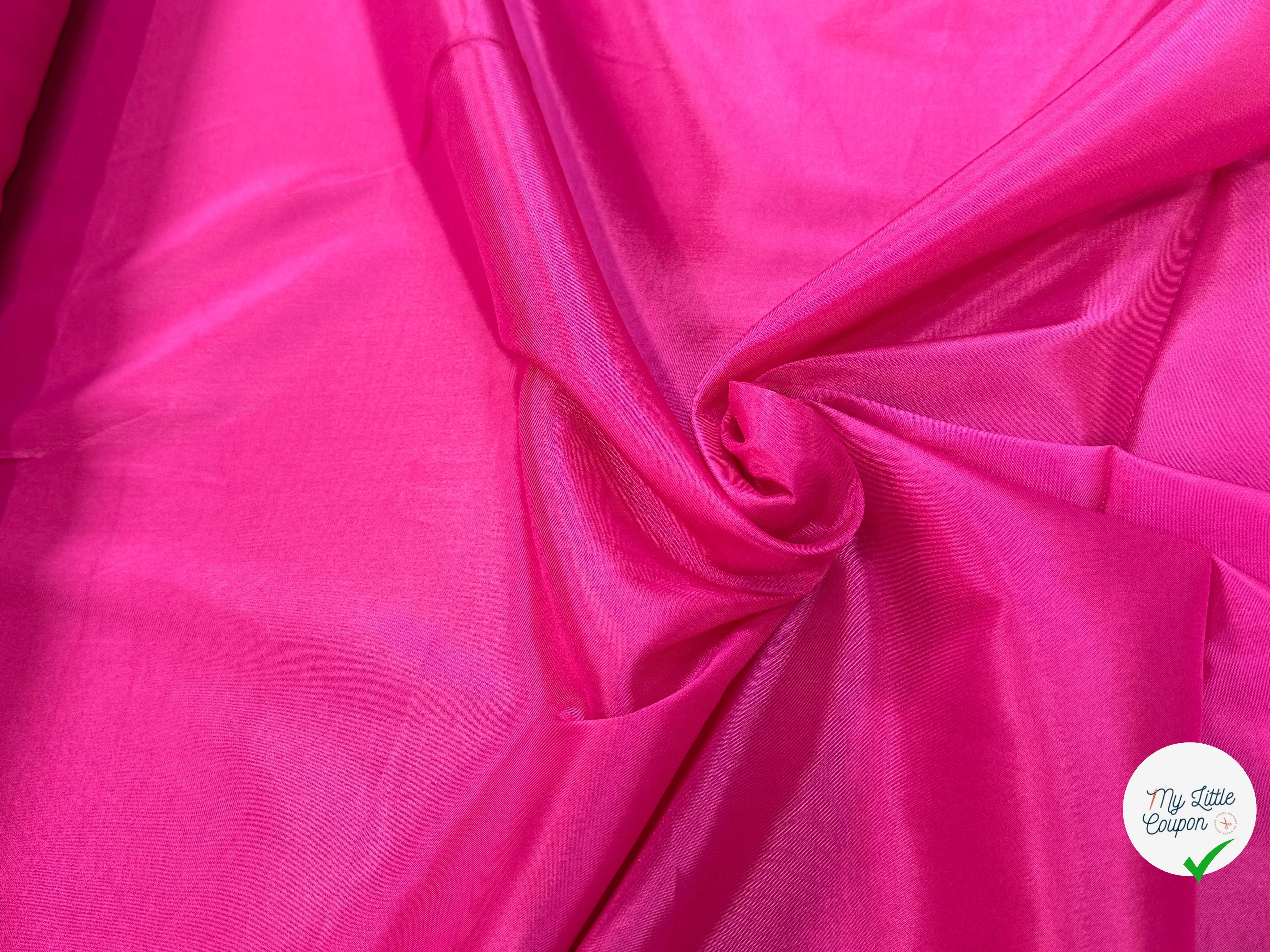 DOUBLURE 62% ACETATE SATINÉE STRETCH FUSCHIA - My Little Coupon