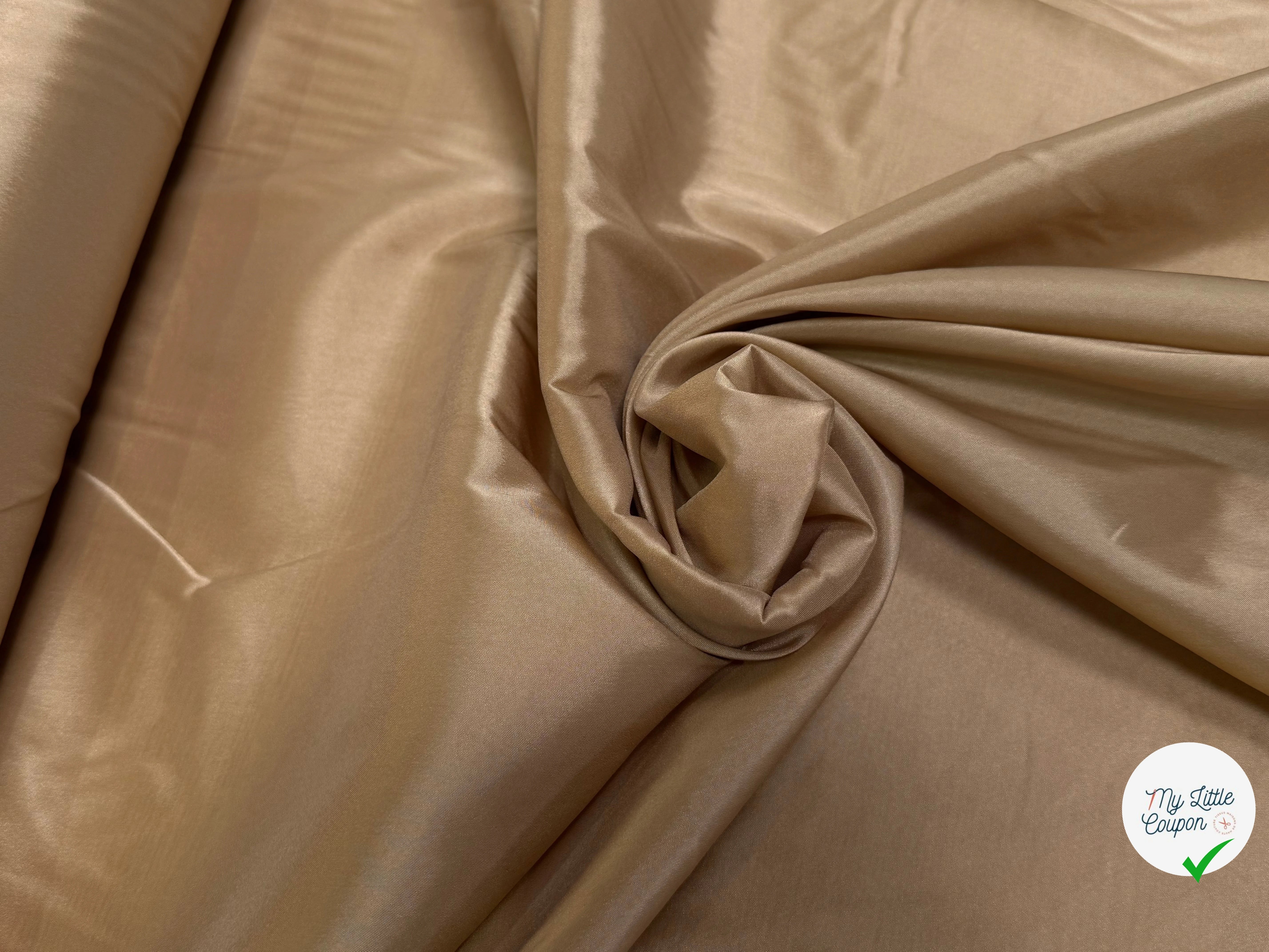 DOUBLURE 62% ACETATE STRETCH LÉGÈREMENT SATINÉE TAUPE - My Little Coupon