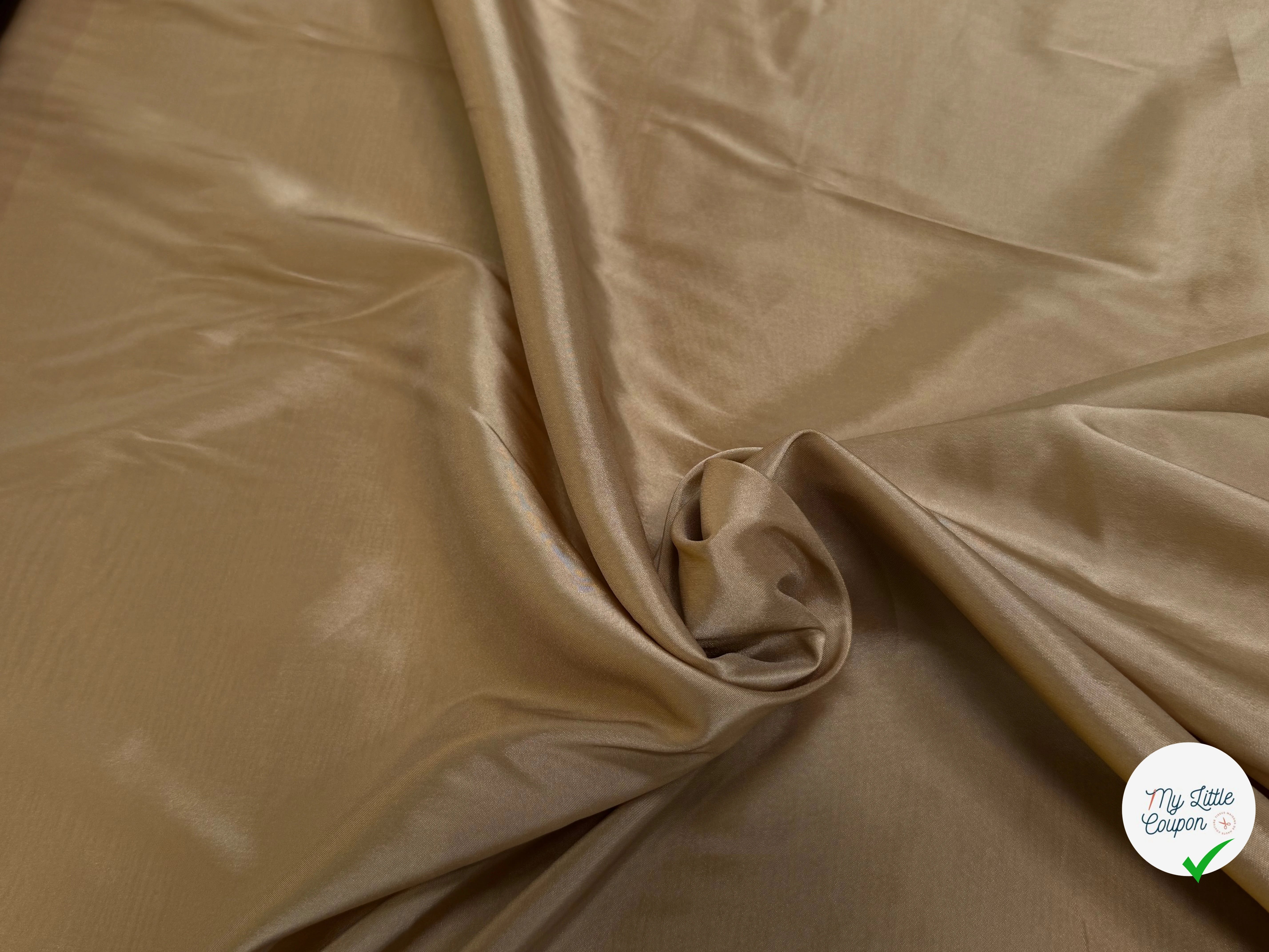 DOUBLURE 62% ACETATE STRETCH LÉGÈREMENT SATINÉE TAUPE - My Little Coupon