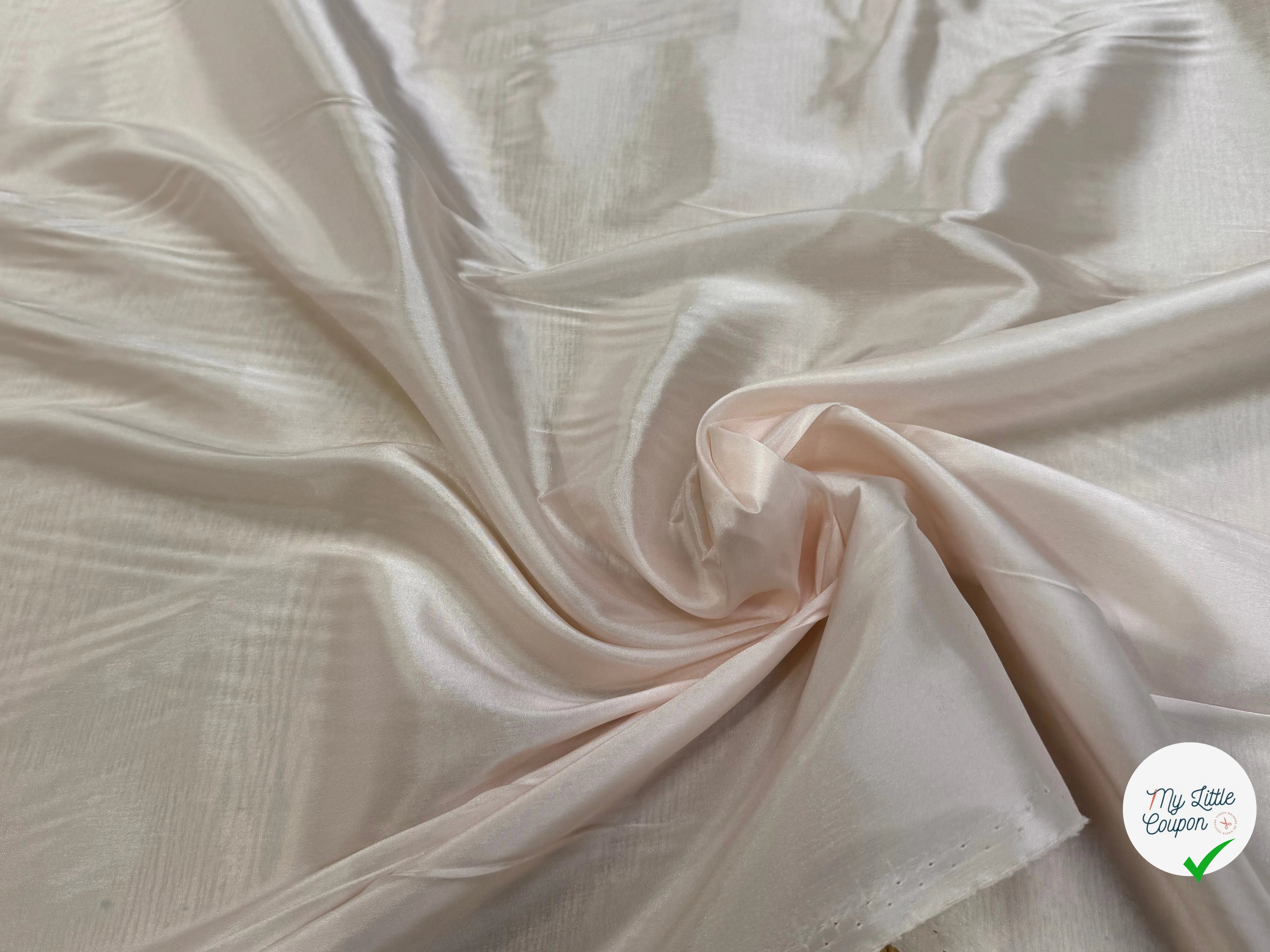 DOUBLURE 62% ACETATE STRETCH ROSE PALE LÉGÈREMENT SATINÉE - My Little Coupon