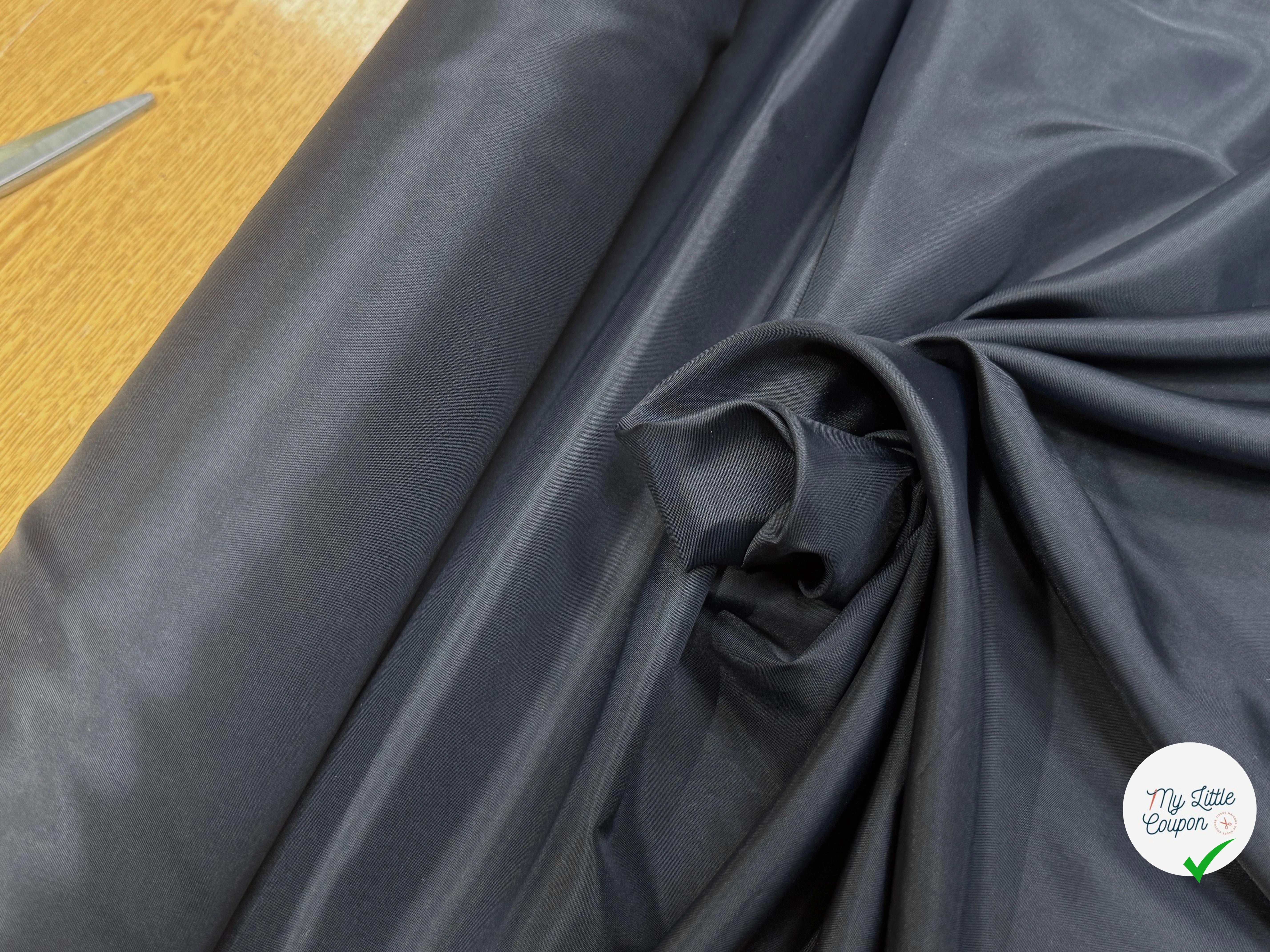 DOUBLURE 67% ACETATE NOIR ANTHRACITE SATINÉE - My Little Coupon