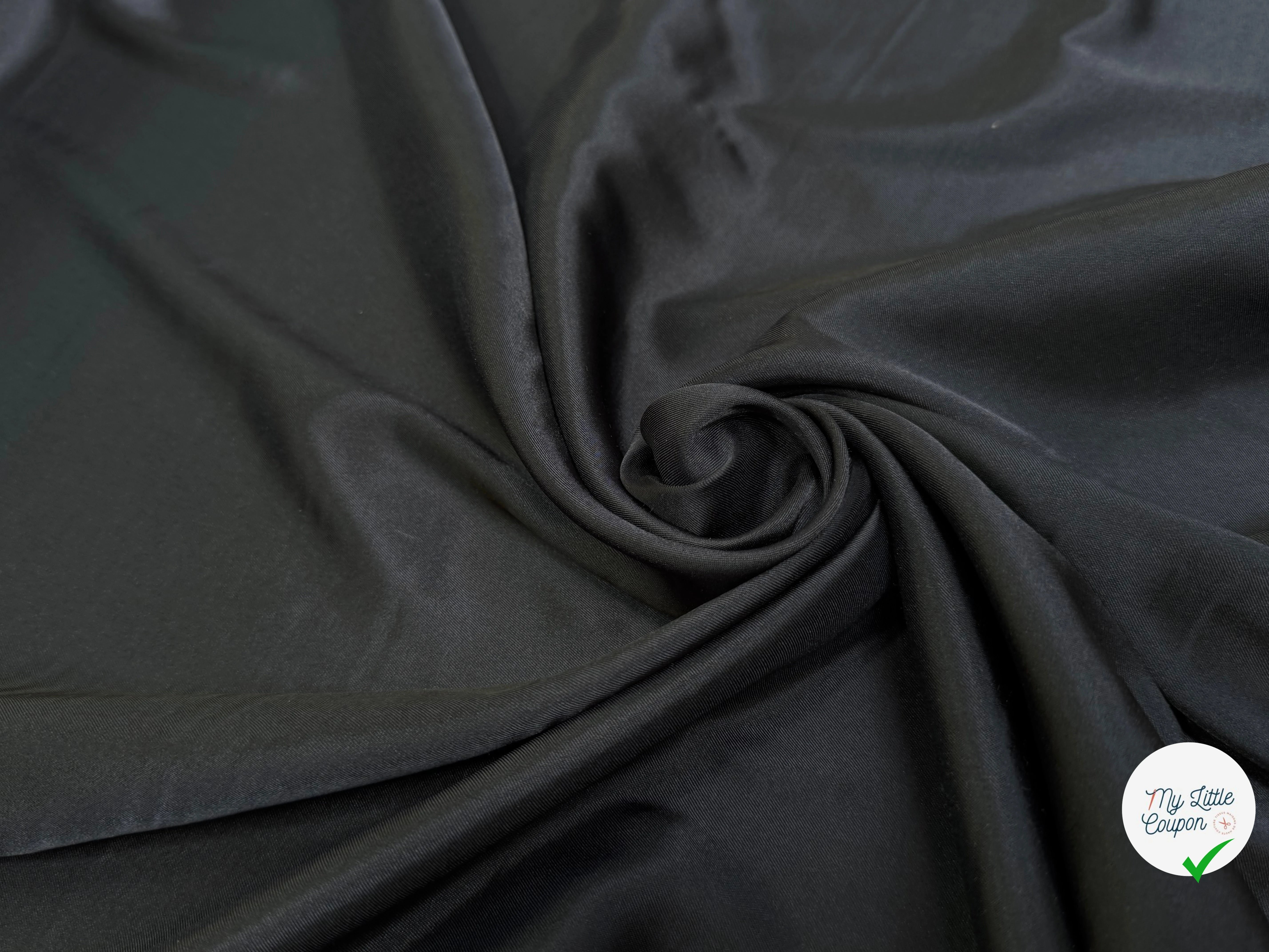 DOUBLURE 68% ACETATE LÉGÈREMENT SATINÉ NOIR ANTHRACITE - My Little Coupon