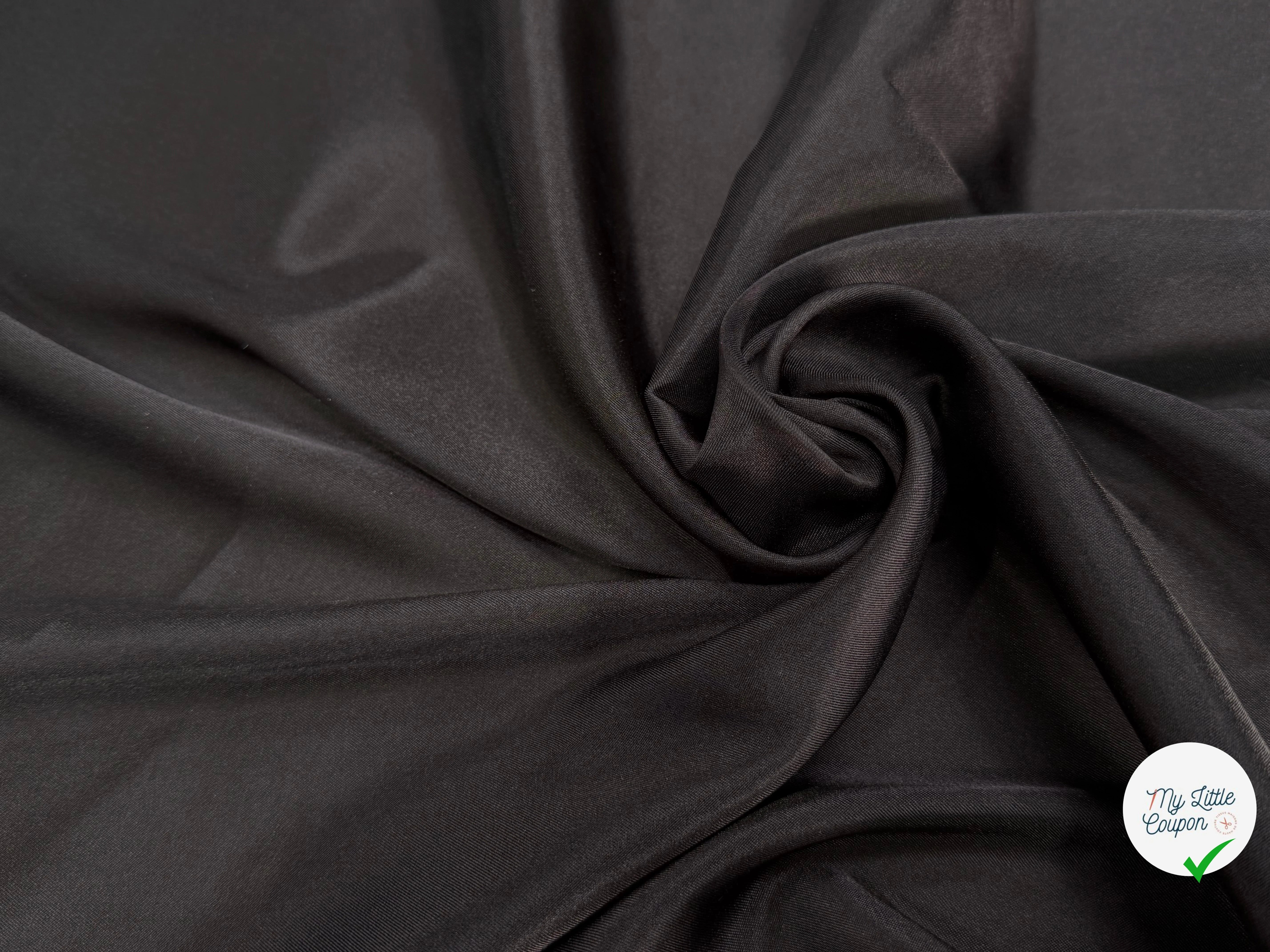 DOUBLURE ACÉTATE 68% ACÉTATE STRETCH MARRON PRESQUE NOIR - My Little Coupon