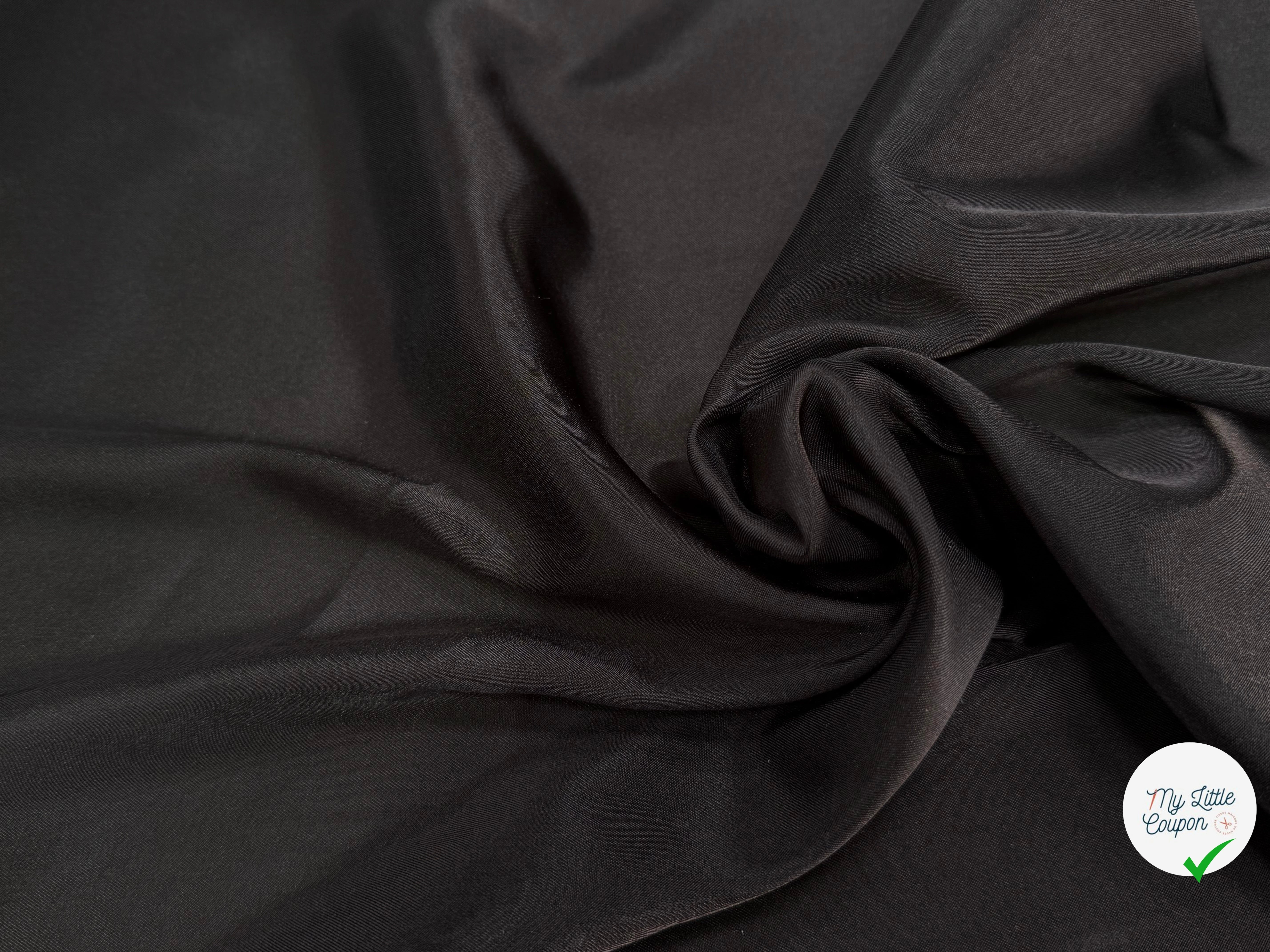 DOUBLURE ACÉTATE 68% ACÉTATE STRETCH MARRON PRESQUE NOIR - My Little Coupon