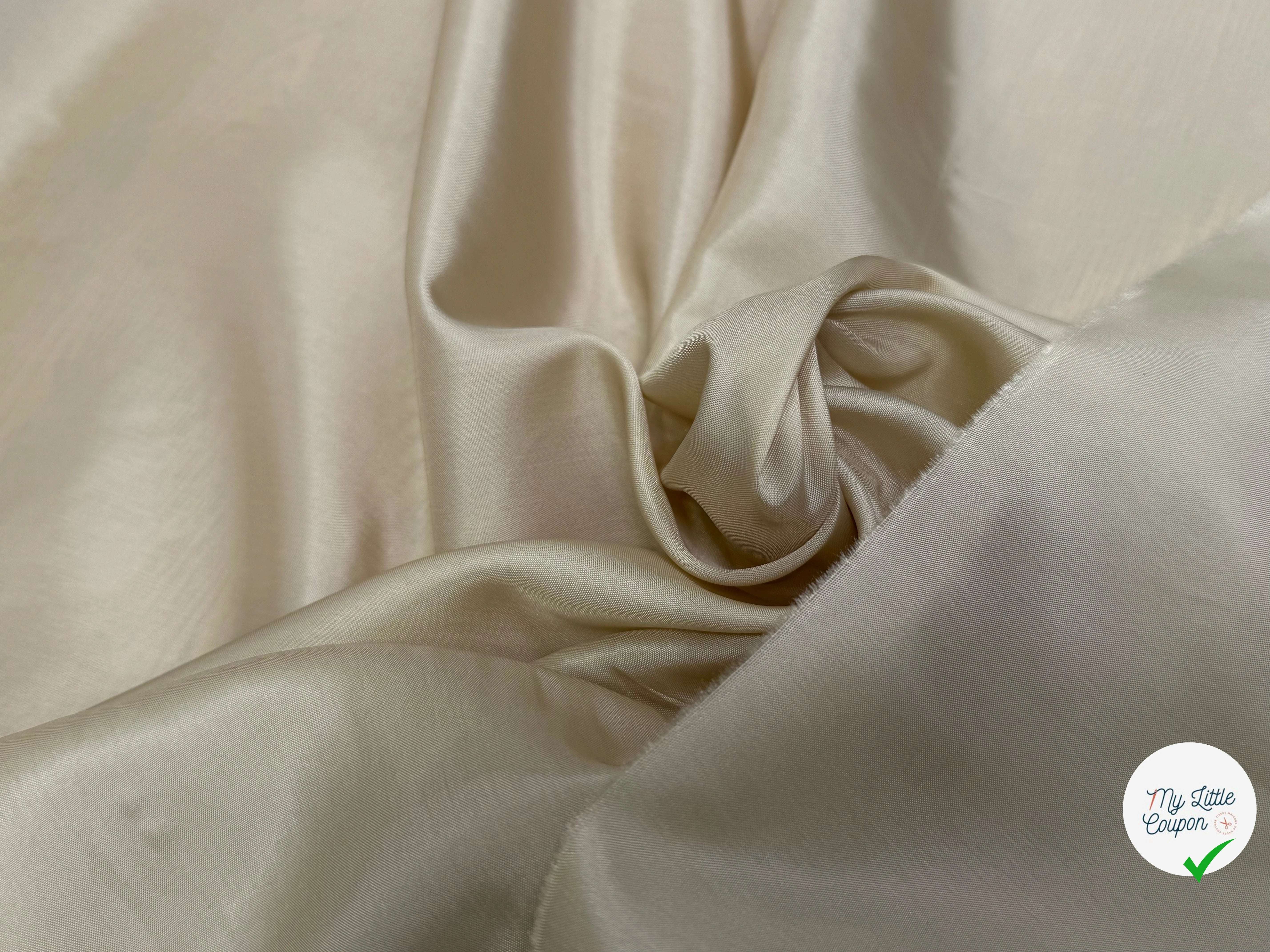 DOUBLURE ACETATE CUPRO FINE LÉGÈREMENT SATINÉE BEIGE FONCÉ - My Little Coupon