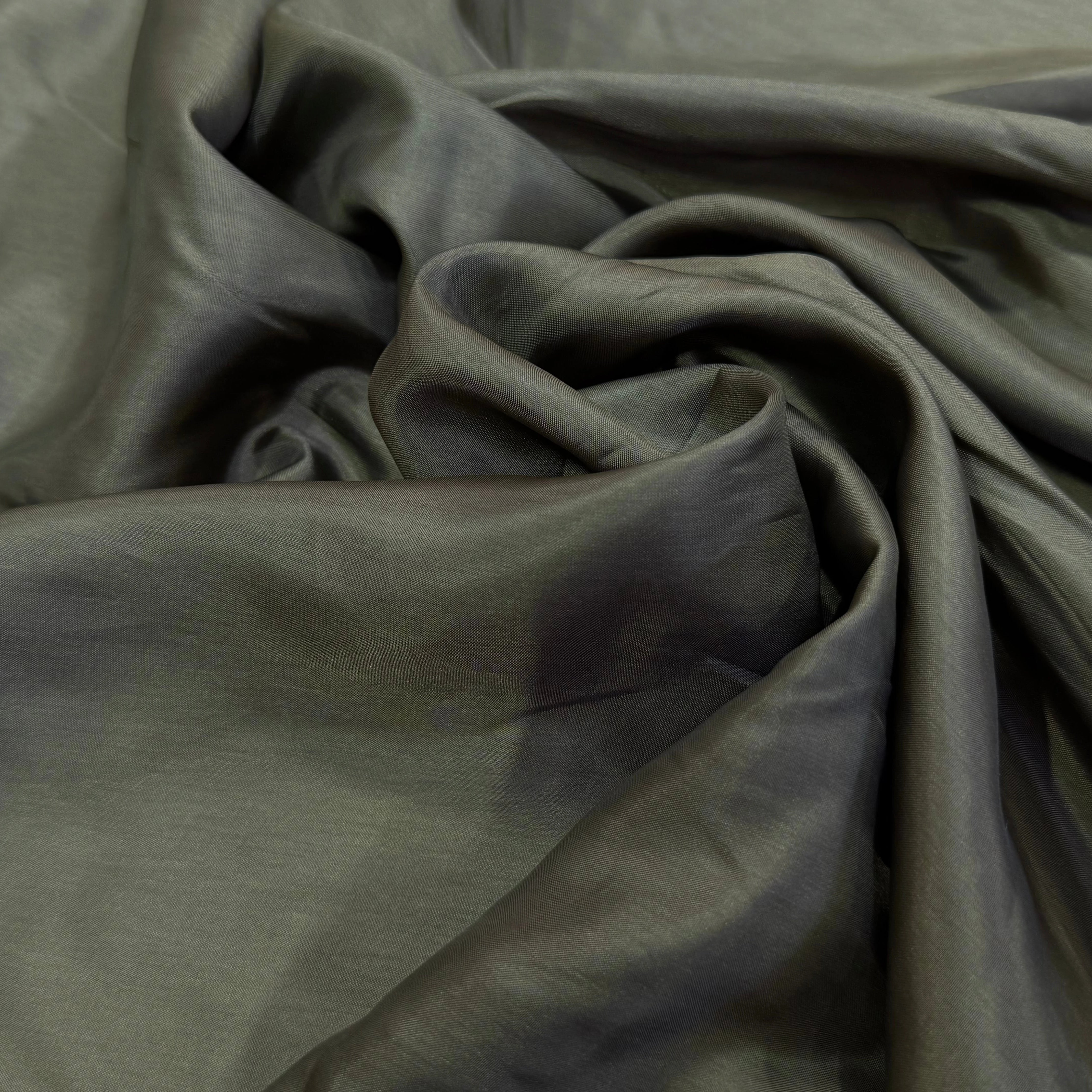 DOUBLURE ACETATE CUPRO FINE VERT KAKI 62% ACETATE - My Little Coupon