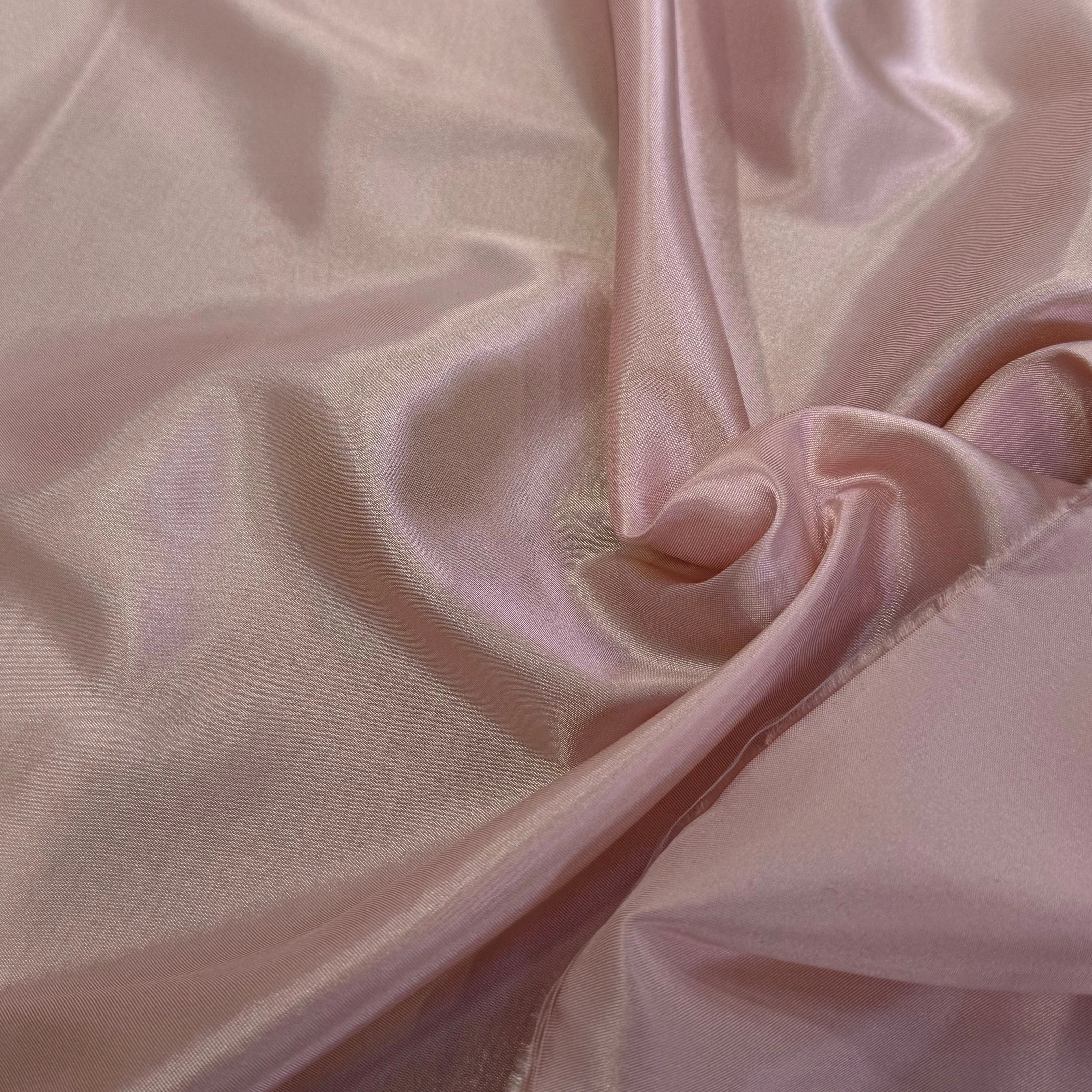 DOUBLURE ACETATE CUPRO LÉGÈREMENT SATINÉ ROSE PLALE ÉCRÉMÉ - My Little Coupon