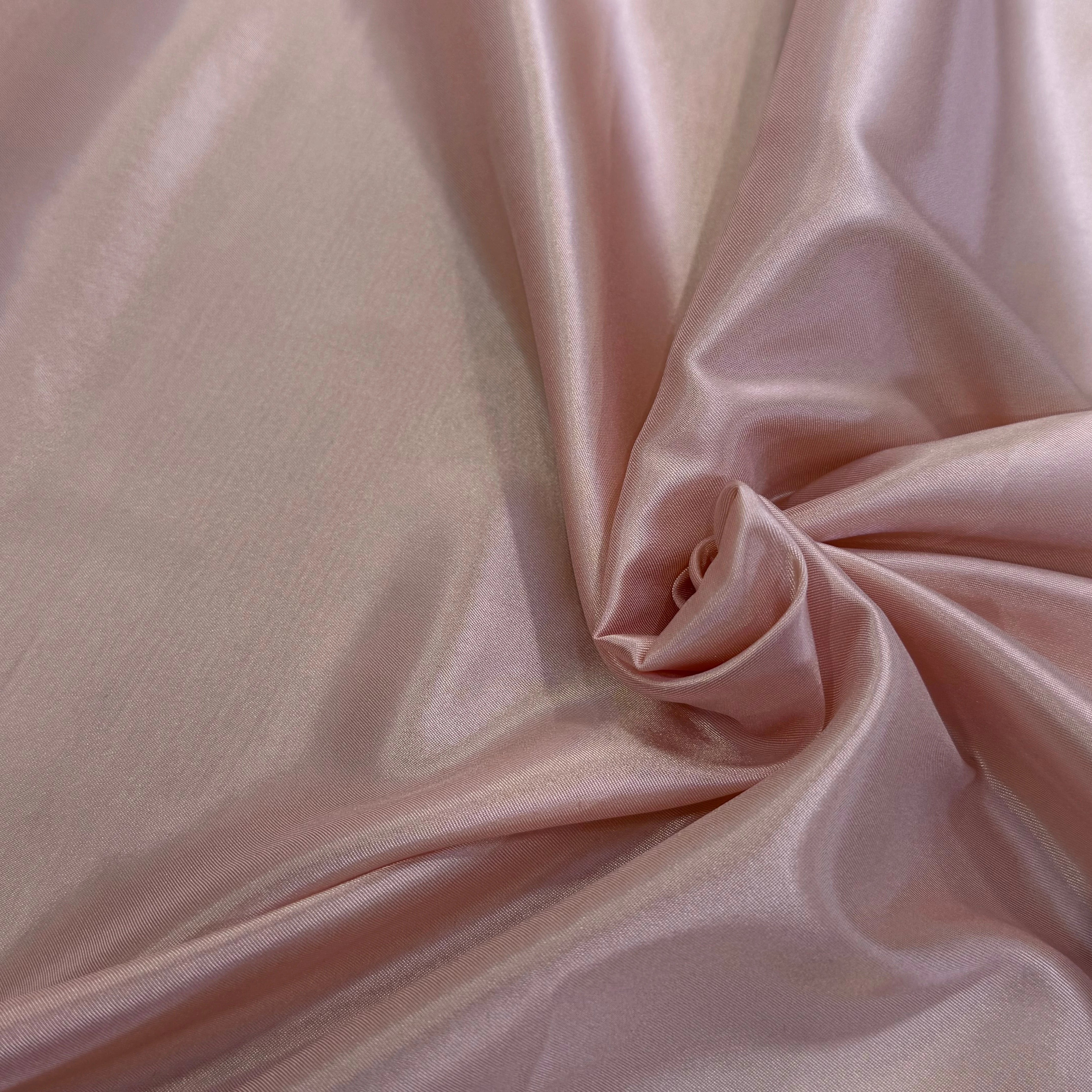 DOUBLURE ACETATE CUPRO LÉGÈREMENT SATINÉ ROSE PLALE ÉCRÉMÉ - My Little Coupon