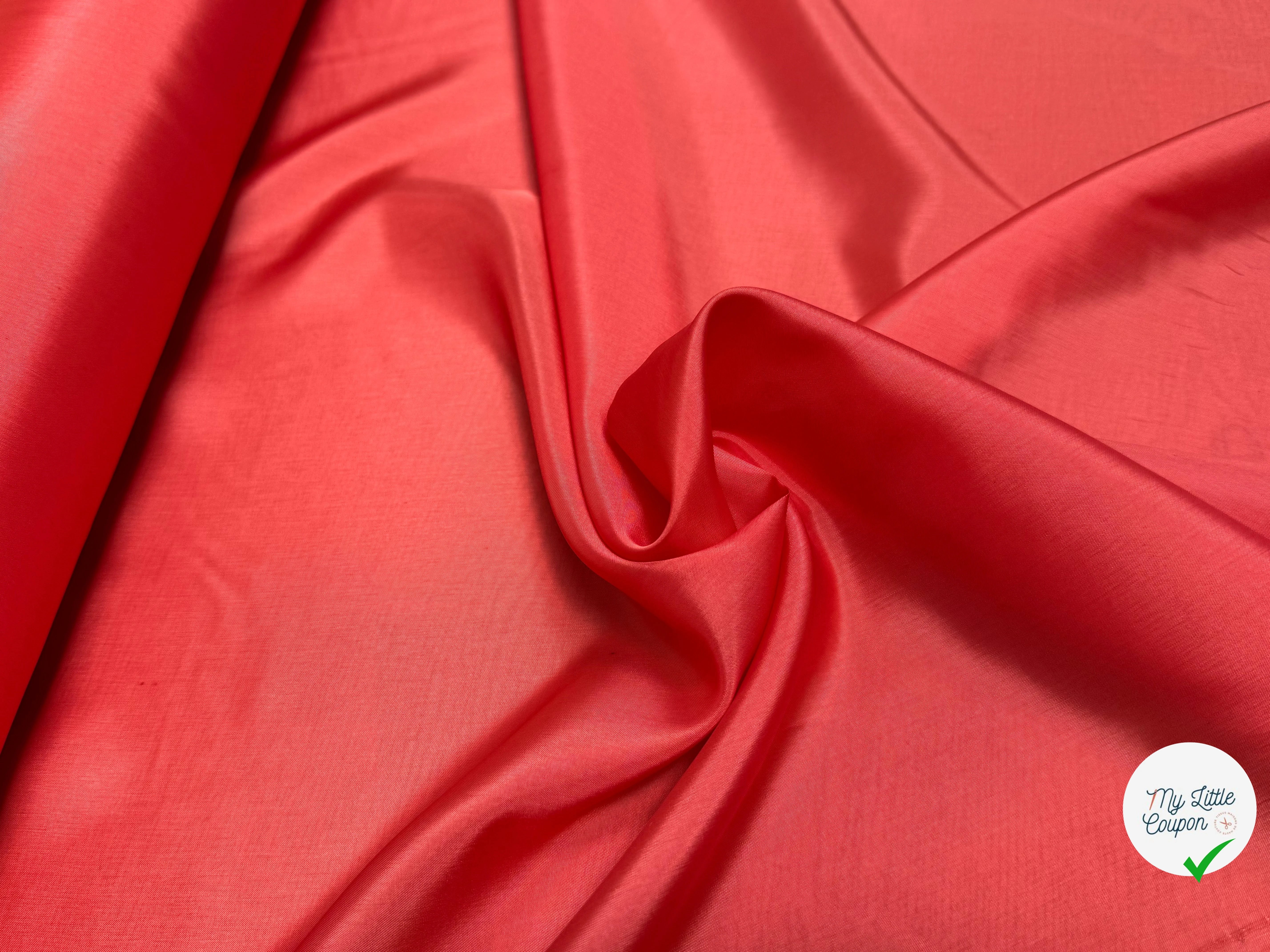 DOUBLURE ACETATE CUPRO LISSE CORAIL 62% ACETATE - My Little Coupon