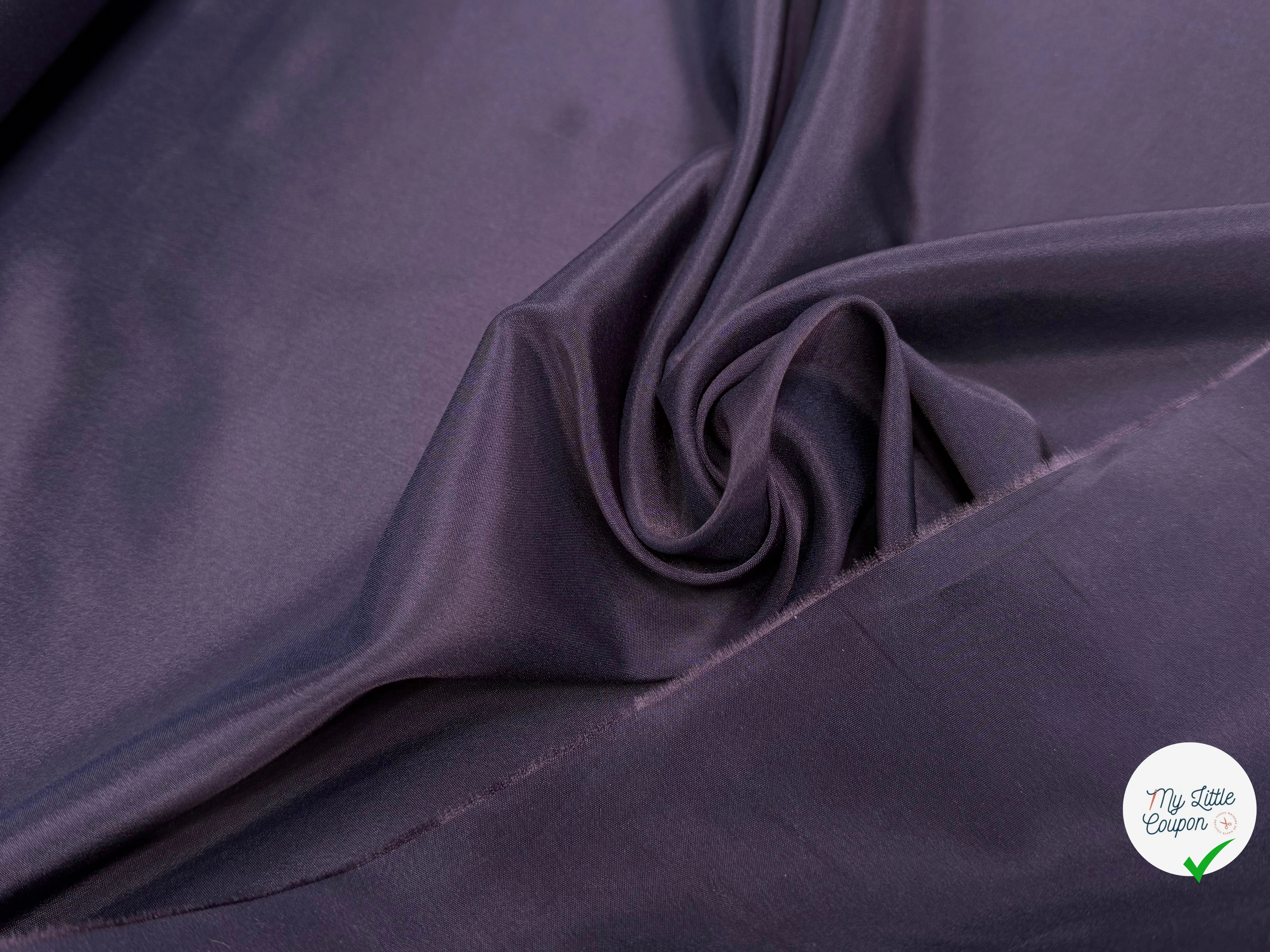 DOUBLURE ACÉTATE FINE AUBERGINE 68% ACÉTATE STRETCH - My Little Coupon