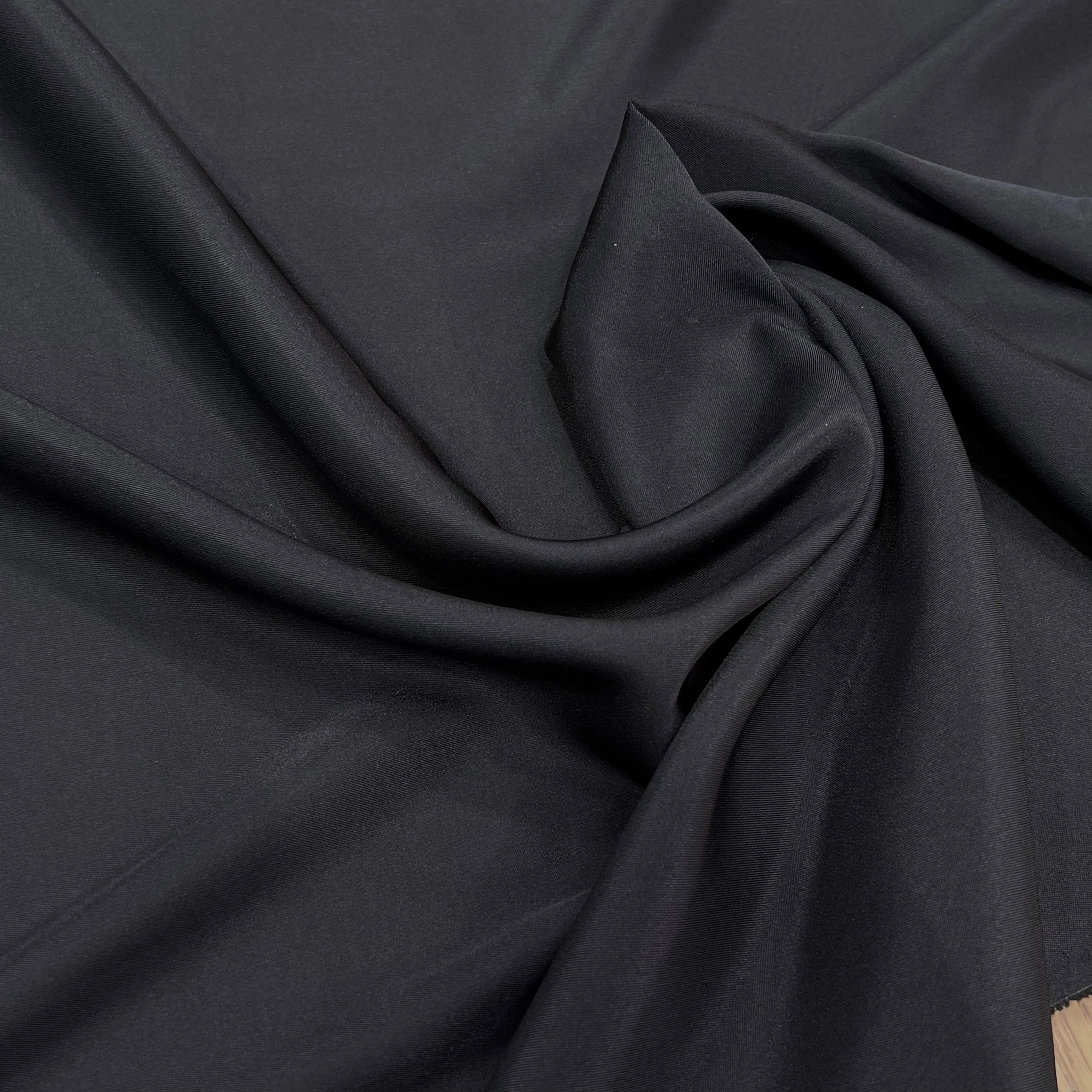 DOUBLURE ACÉTATE LEGEREMENT CRÉPÉE NOIR - My Little Coupon