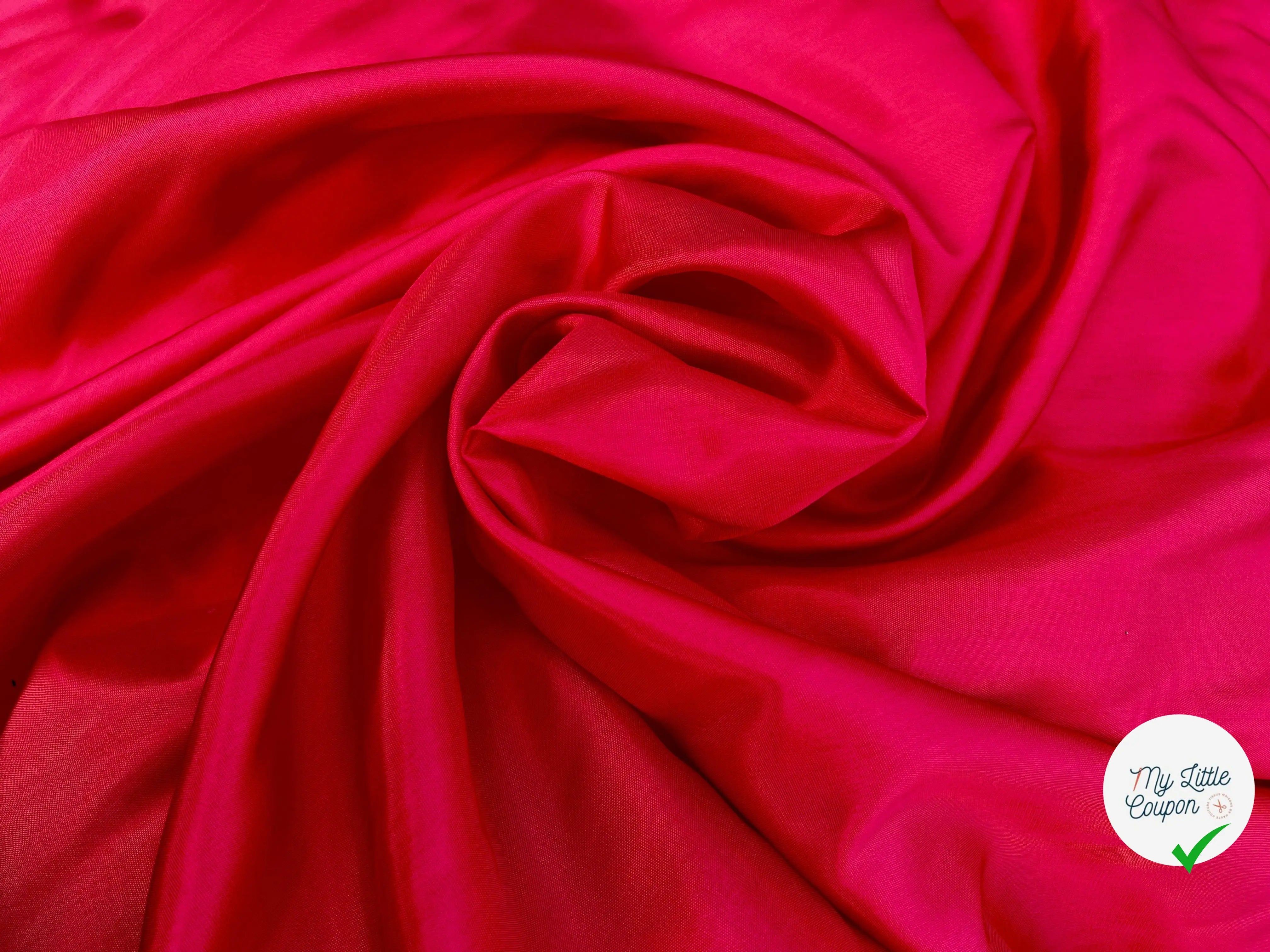 DOUBLURE ACÉTATE ROUGE SANG 100% ACÉTATE - coupon de 3 mètres - My Little Coupon - tissu - coudre