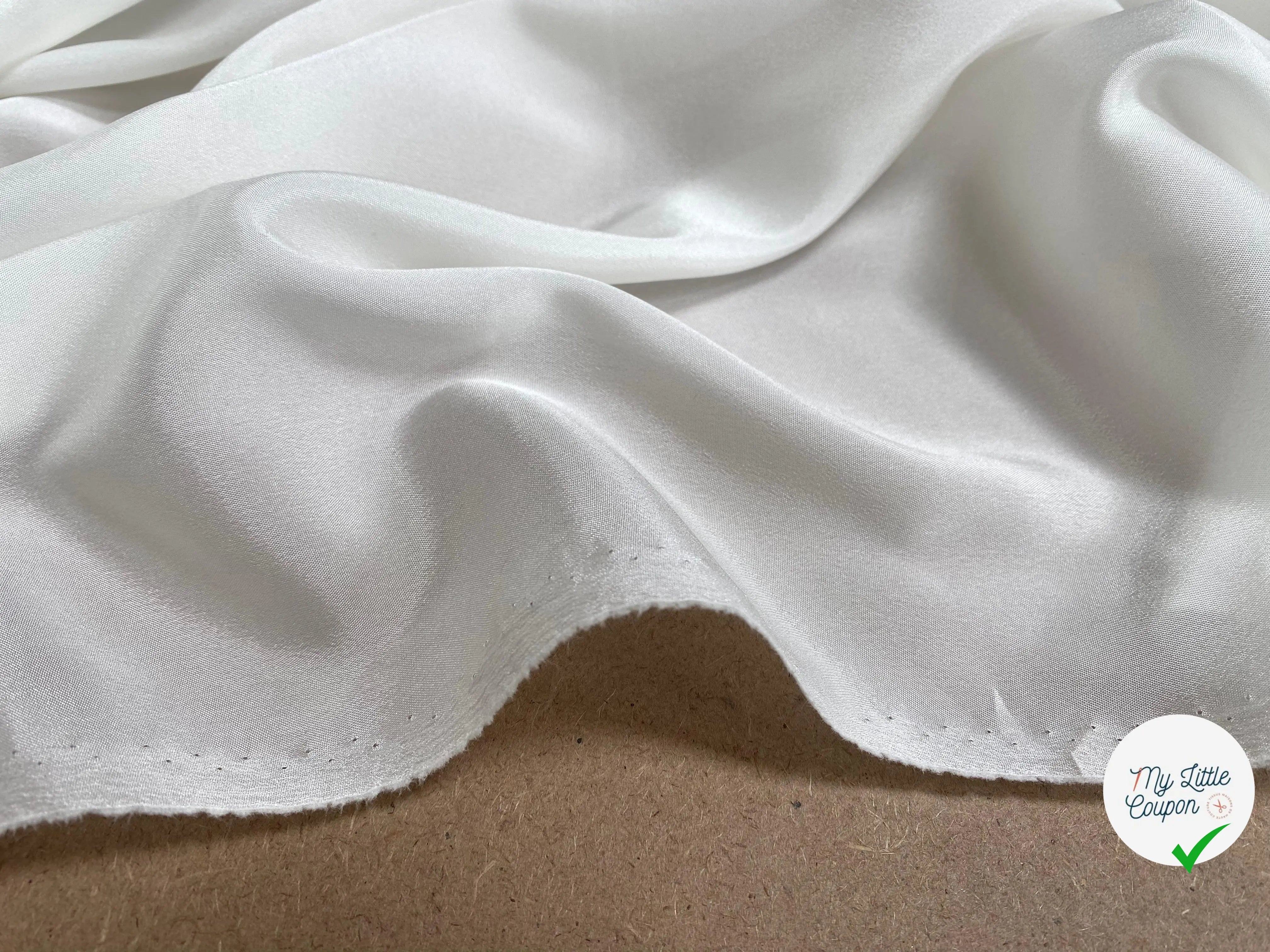 DOUBLURE ACETATE TAFFETAS BLANC CASSÉ - My Little Coupon