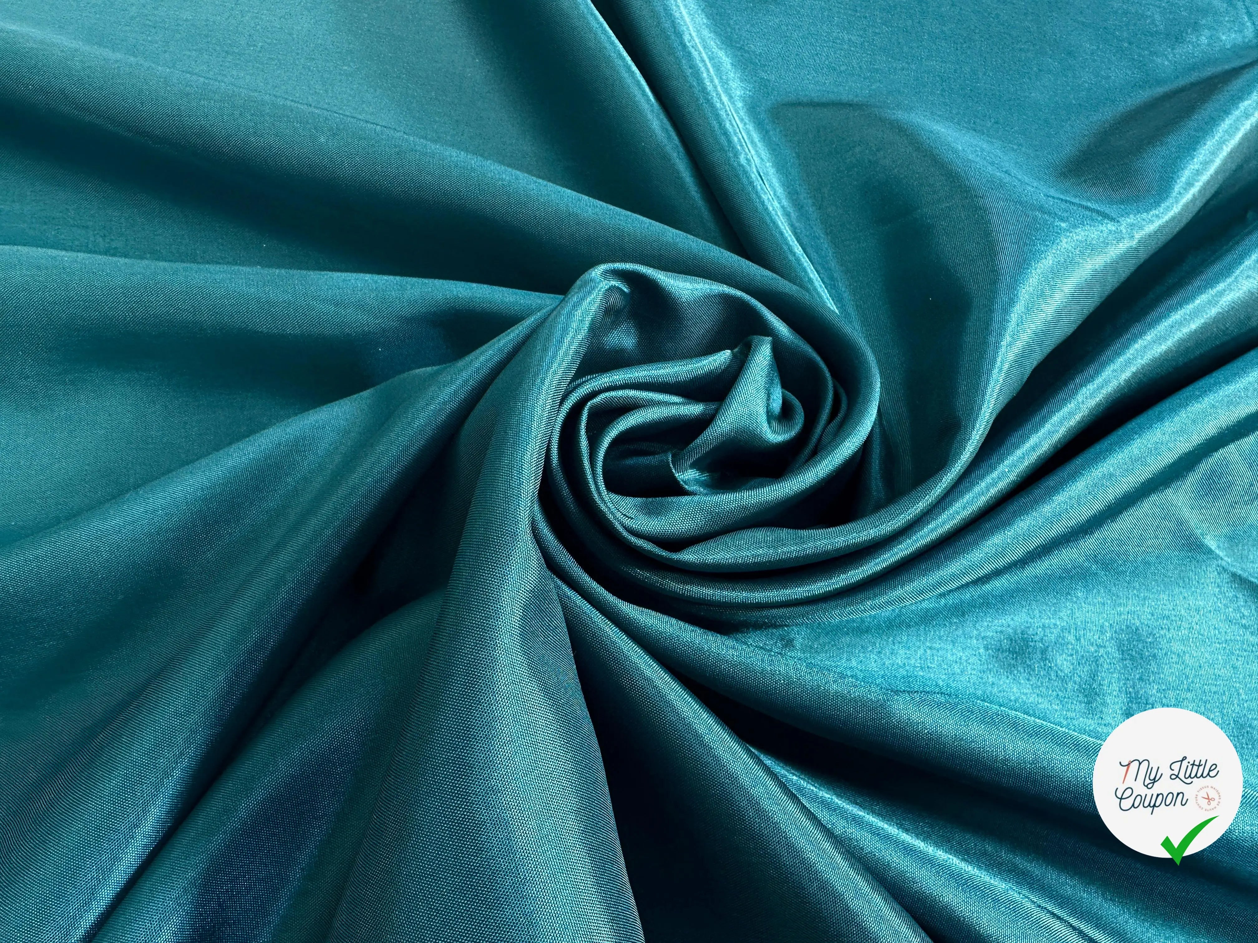 DOUBLURE ACETATE TAFFETAS BLEU CANARD - My Little Coupon