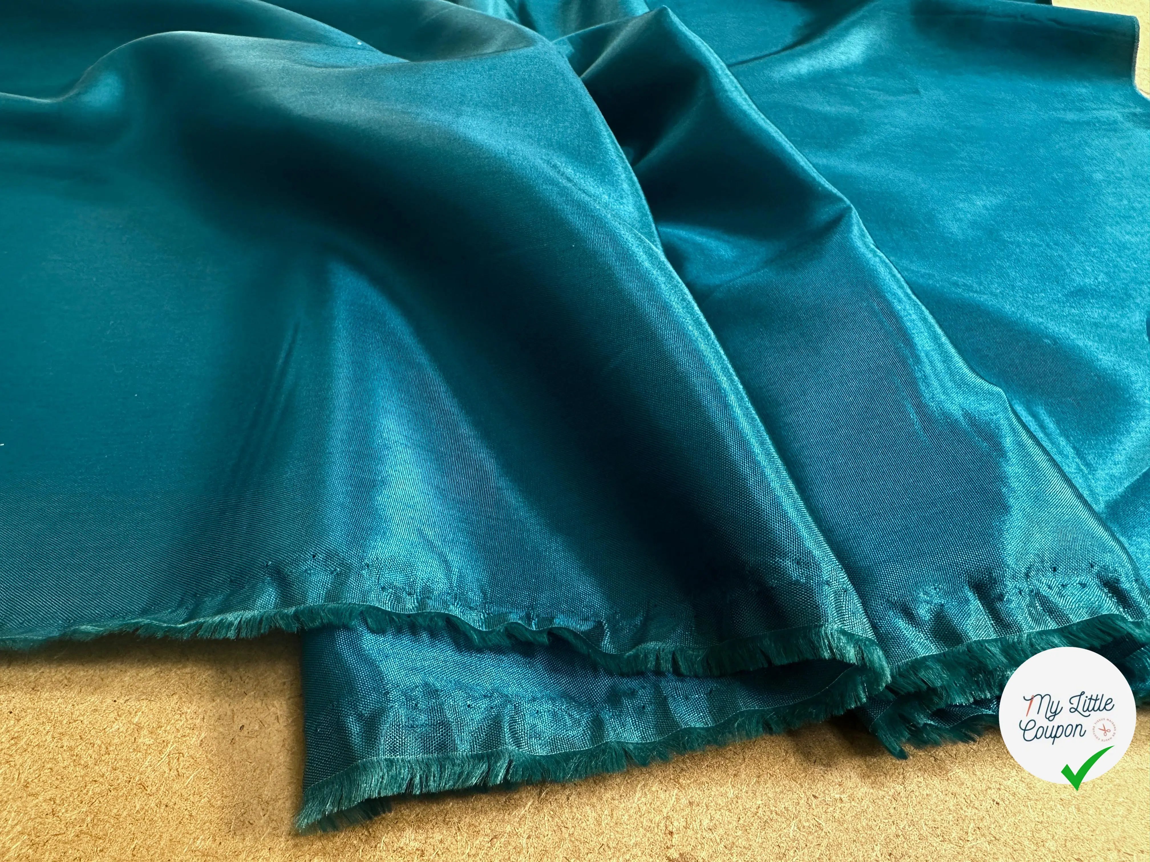 DOUBLURE ACETATE TAFFETAS BLEU CANARD - My Little Coupon