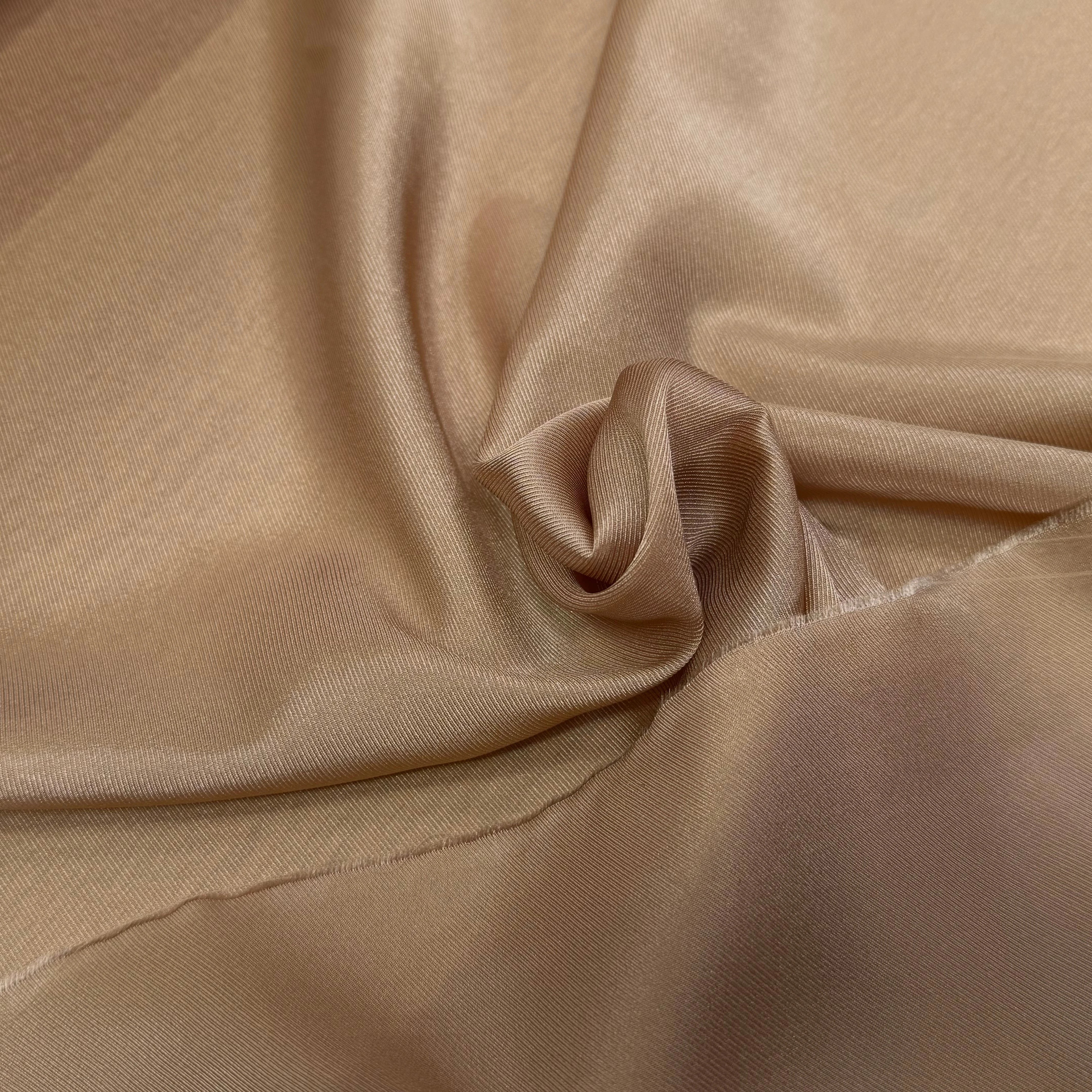 DOUBLURE BEIGE MARRONÉ LÉGÈREMENT SATINÉ 68% ACÉTATE - My Little Coupon