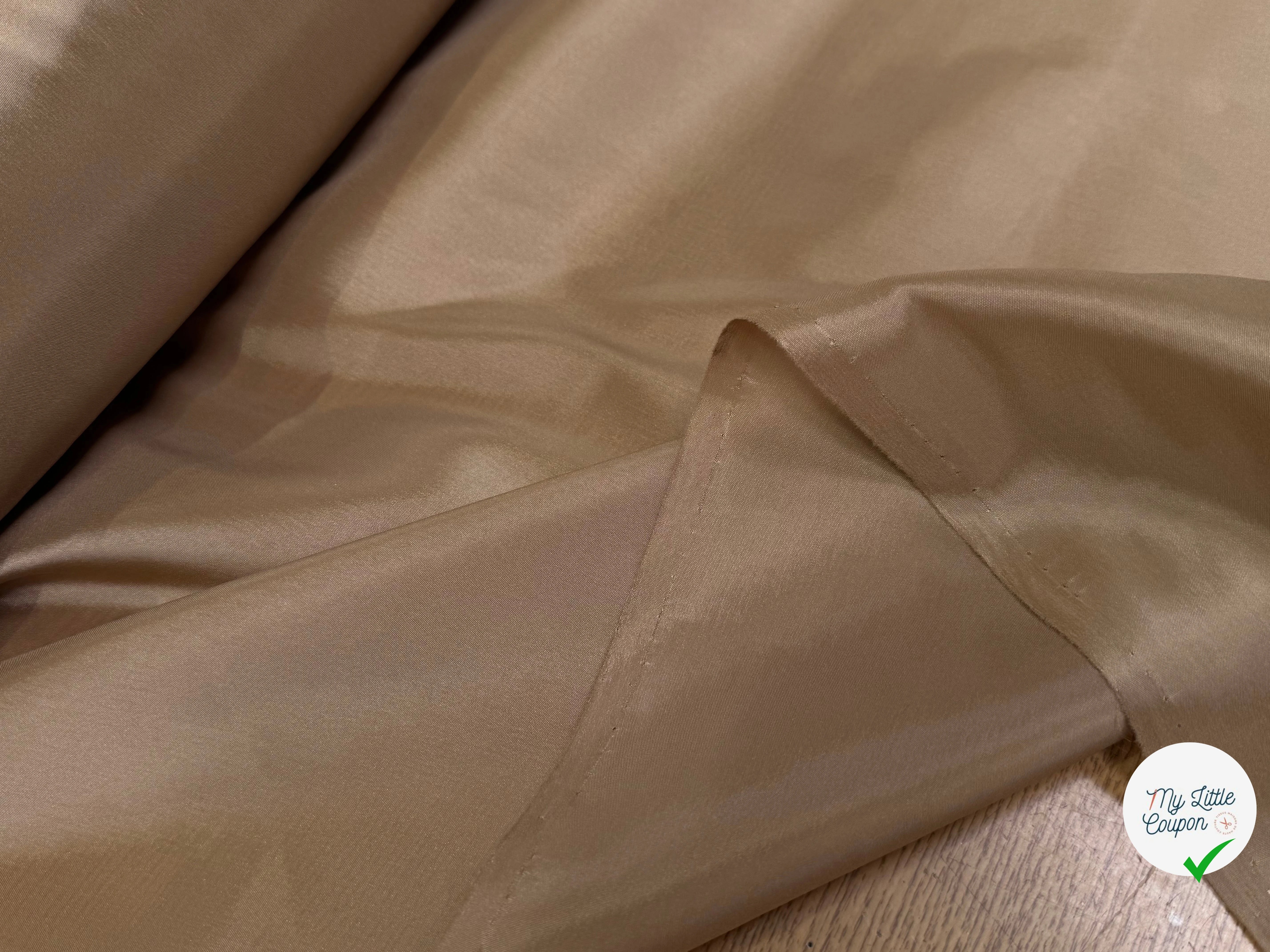 DOUBLURE BEIGE MARRONNÉ LÉGÈREMENT SATINÉE - My Little Coupon