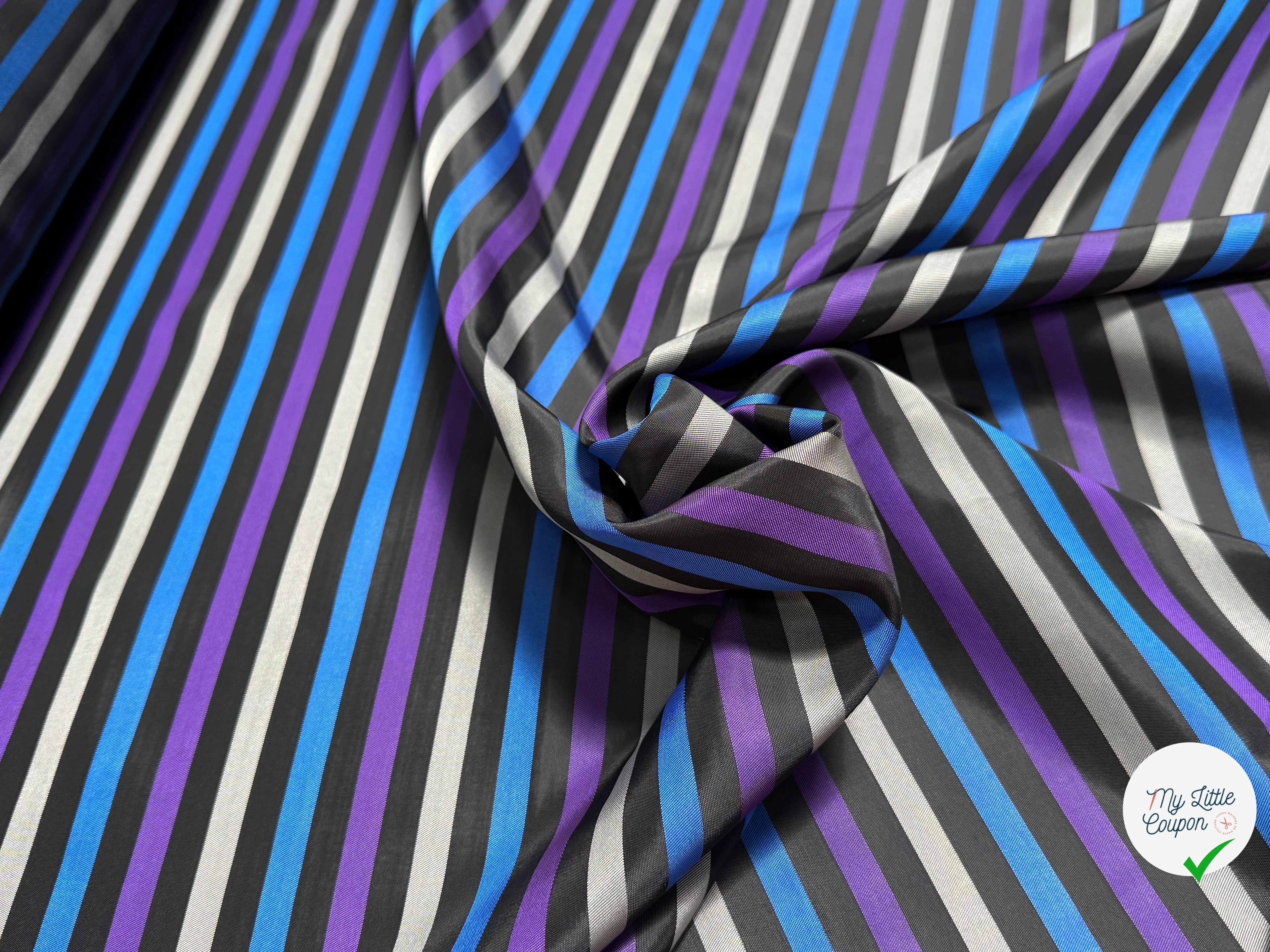 DOUBLURE CUPRO SUPERBE RAYURES MULTICOLORES - My Little Coupon