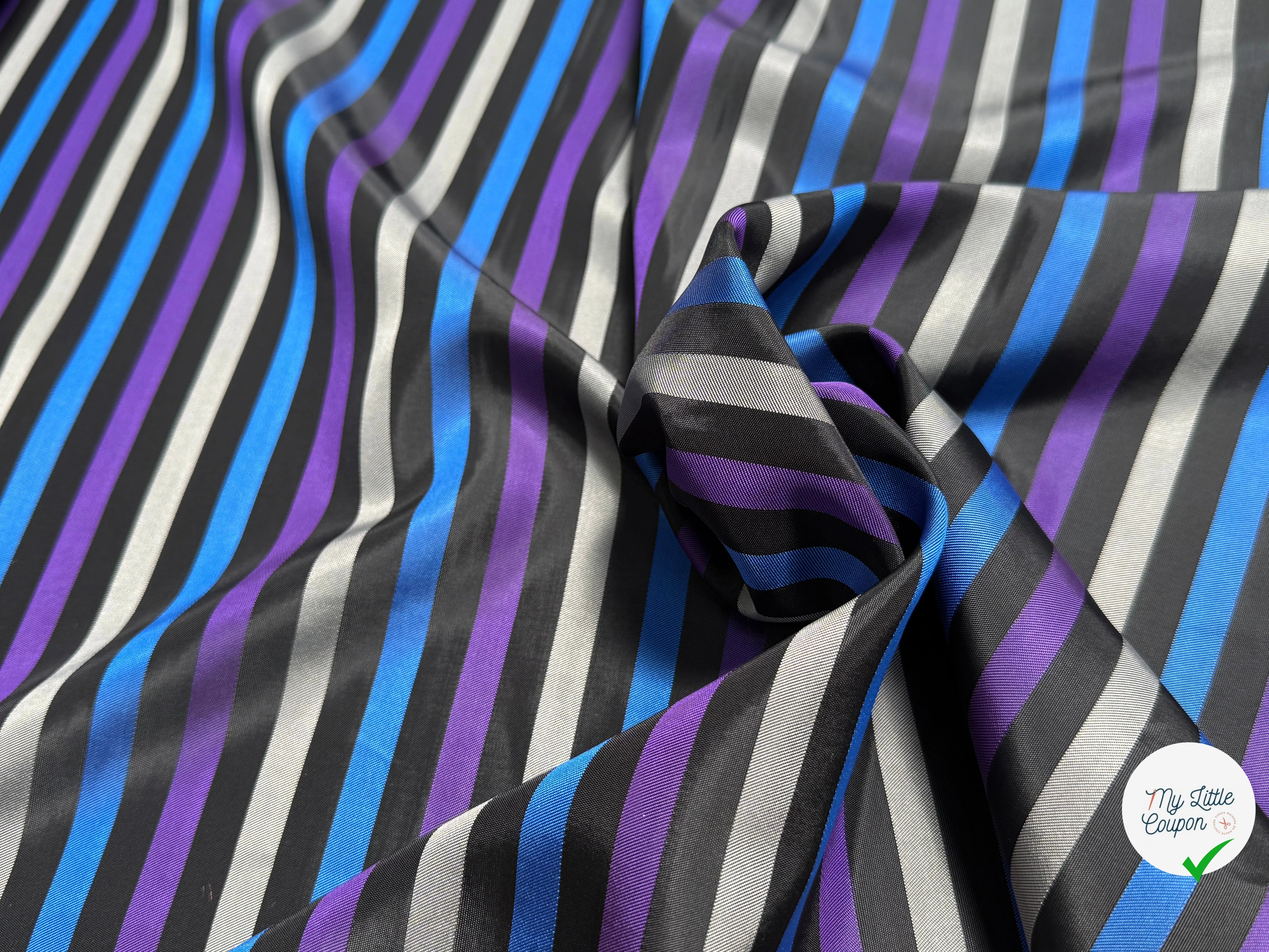 DOUBLURE CUPRO SUPERBE RAYURES MULTICOLORES - My Little Coupon