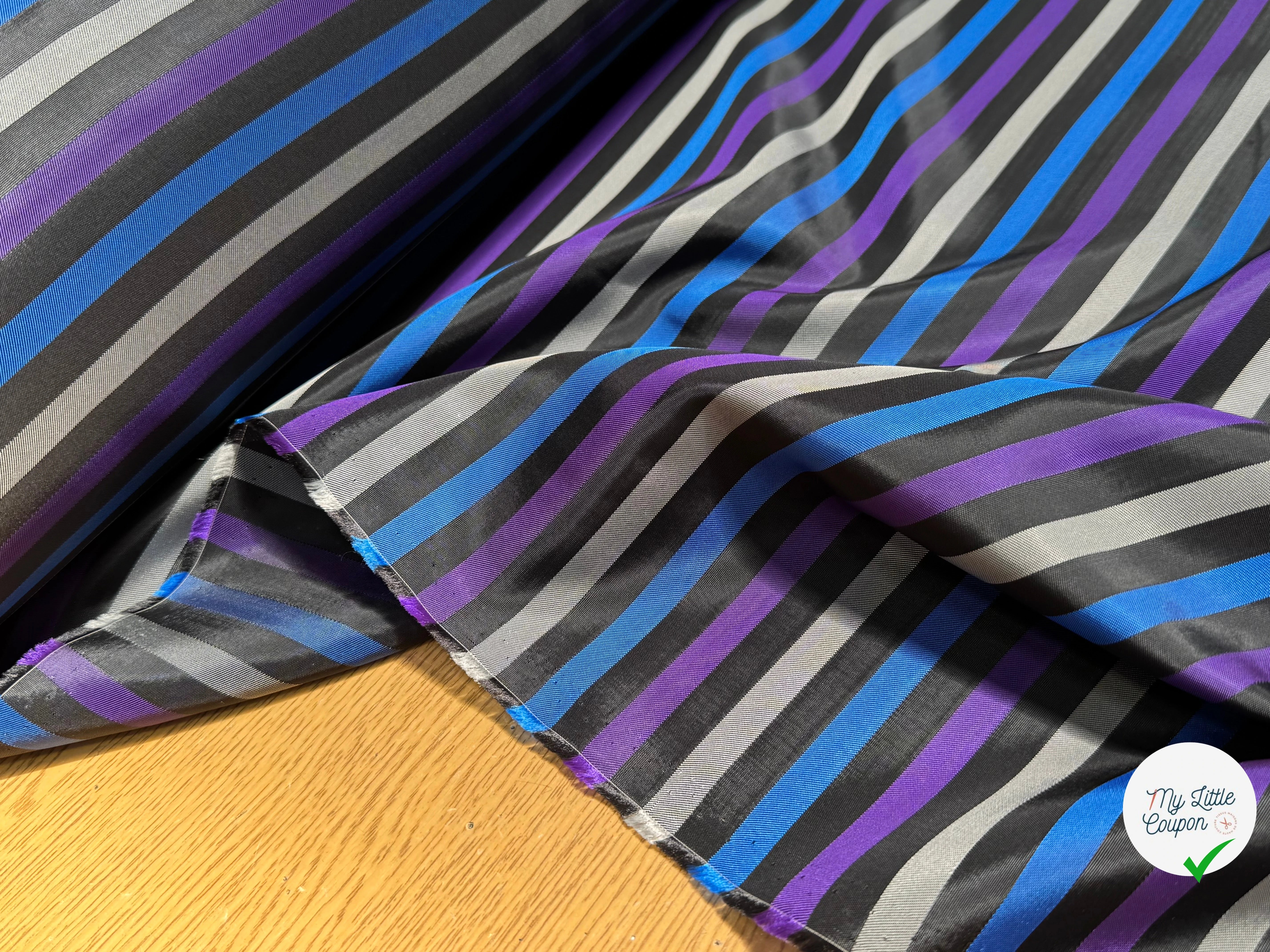 DOUBLURE CUPRO SUPERBE RAYURES MULTICOLORES - My Little Coupon