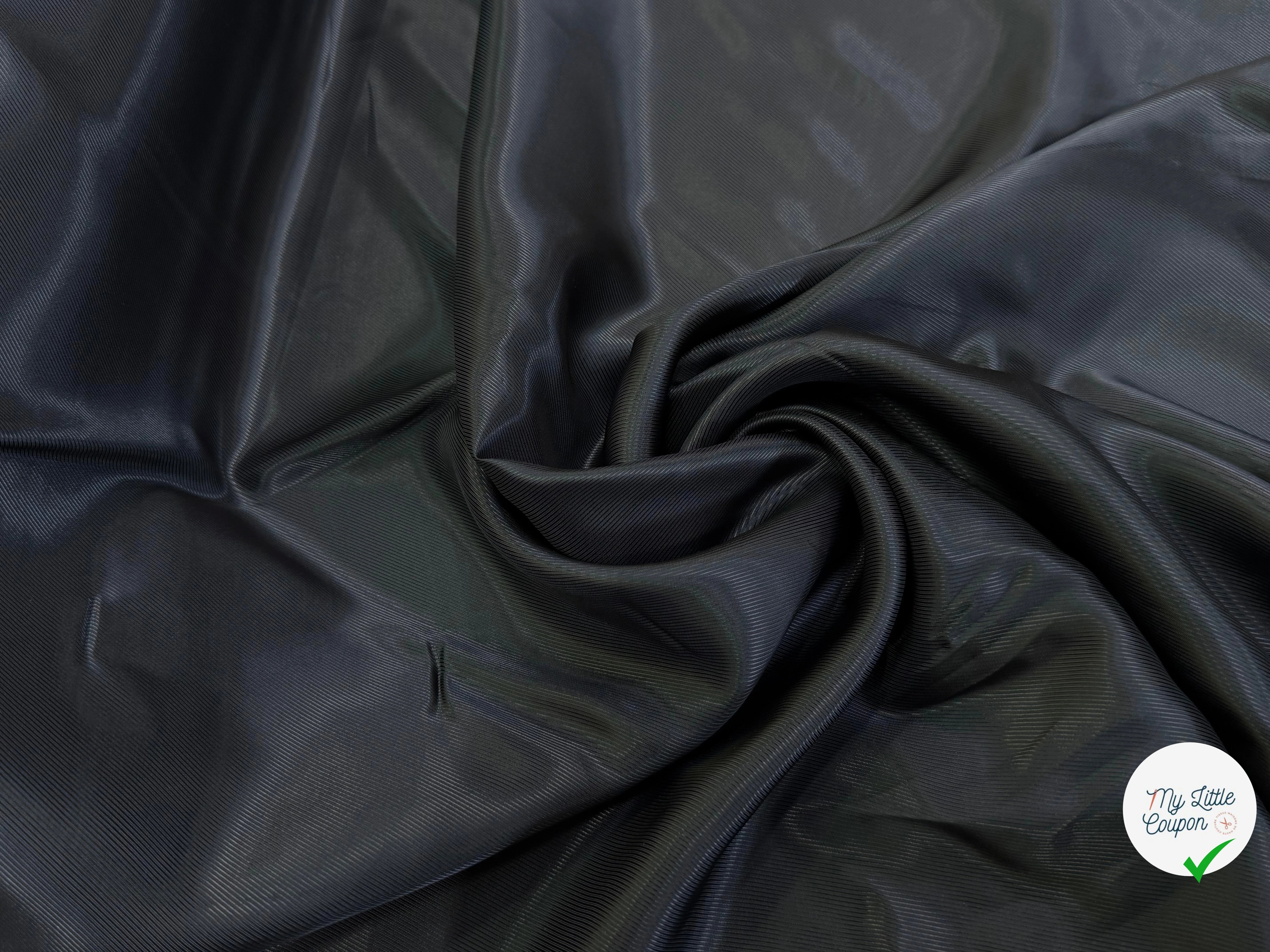 DOUBLURE DRILL 100% VISCOSE DEEP BLACK - My Little Coupon