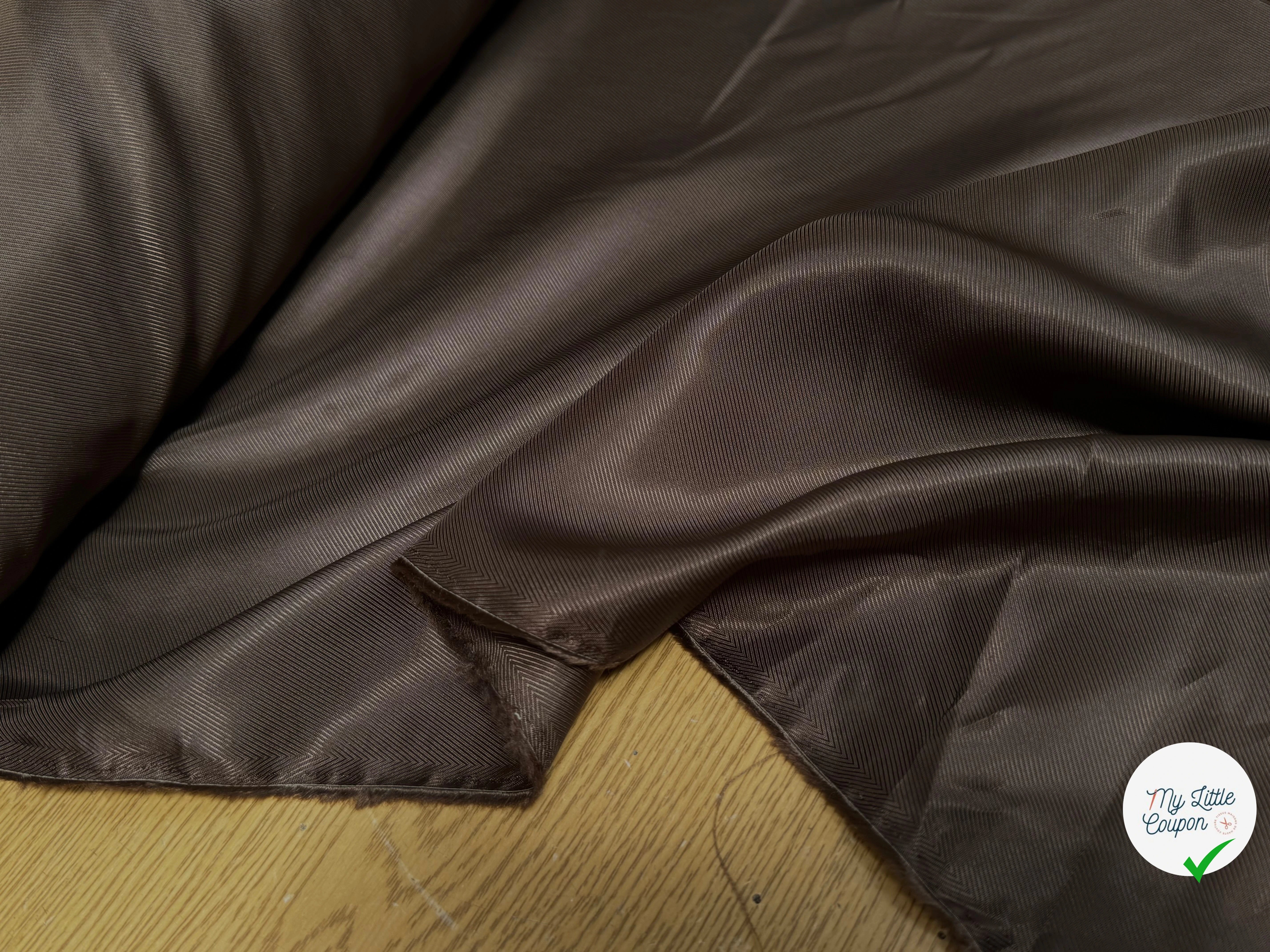 DOUBLURE DRILL ACETATE VISCOSE CHOCOLAT 48% VISCOSE - My Little Coupon