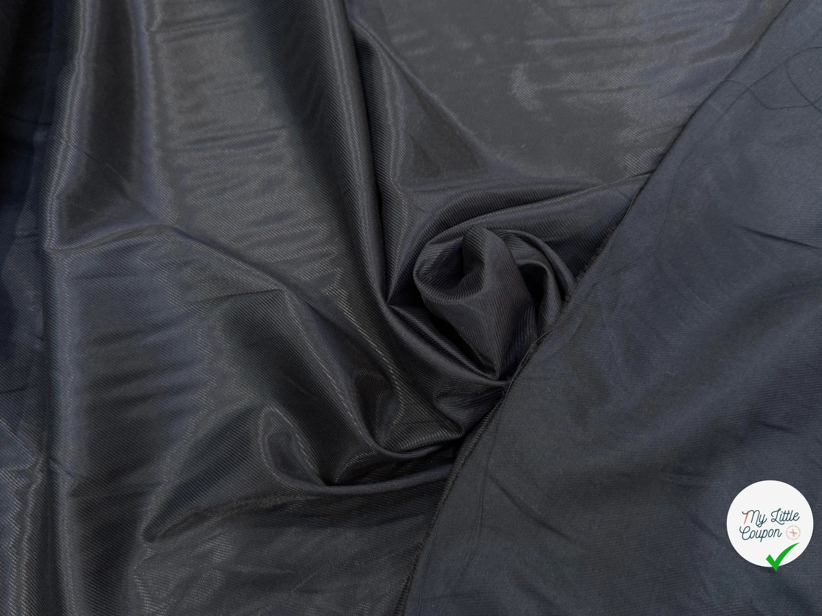 DOUBLURE DRILL VISCOSE SATINÉE NOIRE MATIÈRE NATURELLE - My Little Coupon
