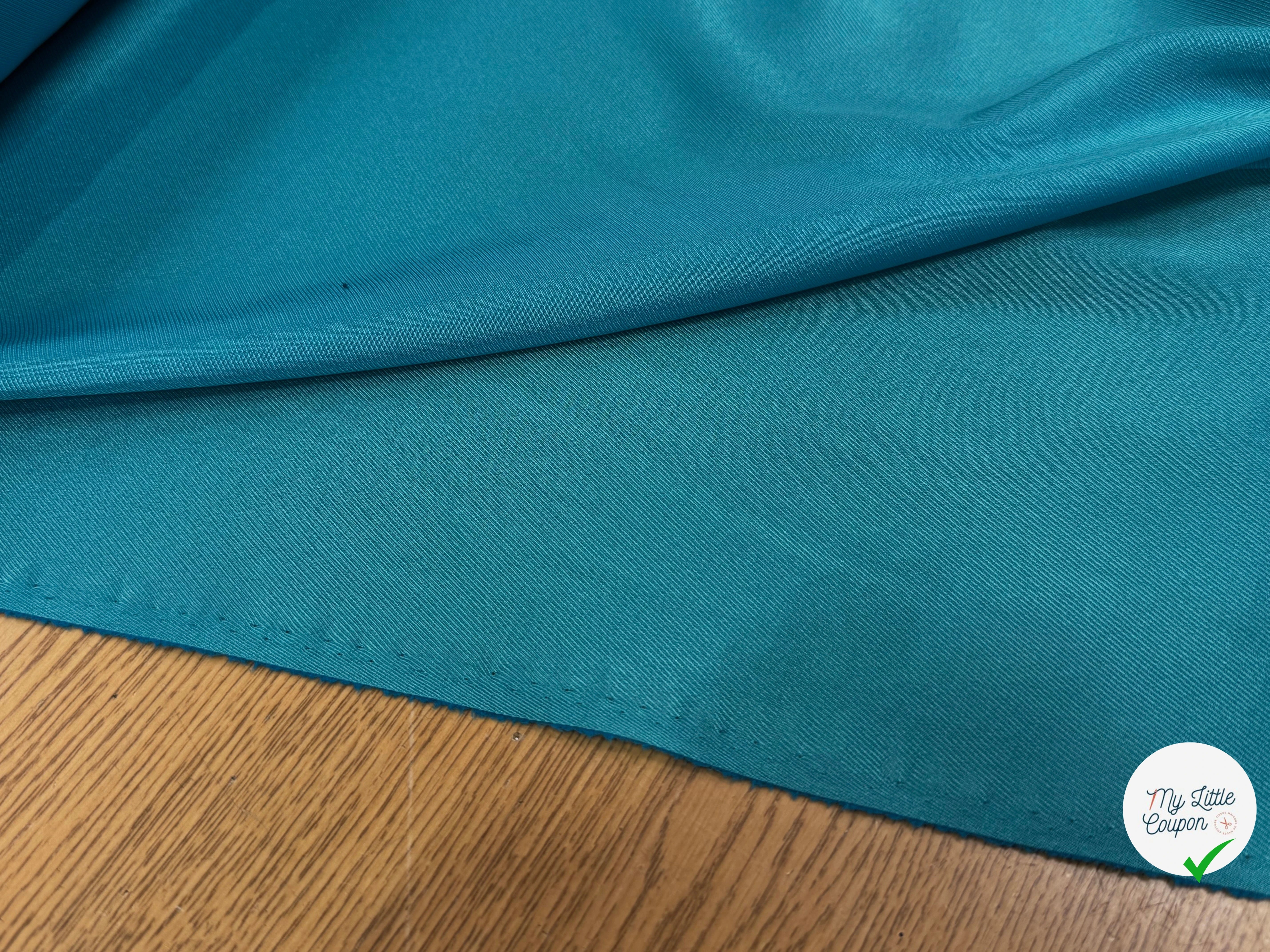 DOUBLURE ÉFFET DRILL FLUIDE TURQUOISE - My Little Coupon