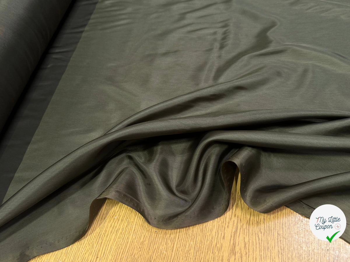 DOUBLURE FINE ET LISSE 62% ACETATE 38% CUPRO VERT KAKI - My Little Coupon