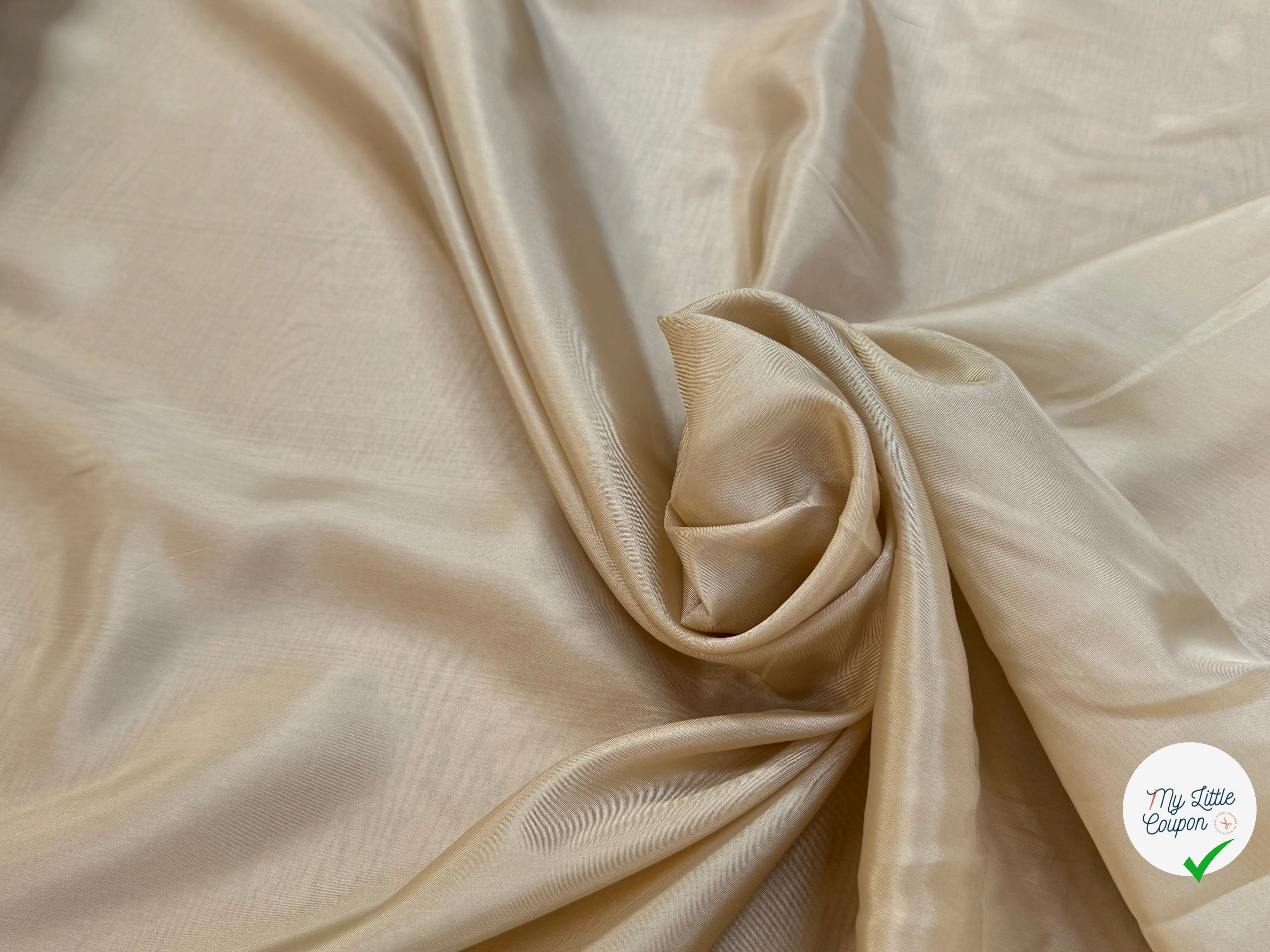 DOUBLURE FINE LISSE 100% CUPRO BEIGE - My Little Coupon