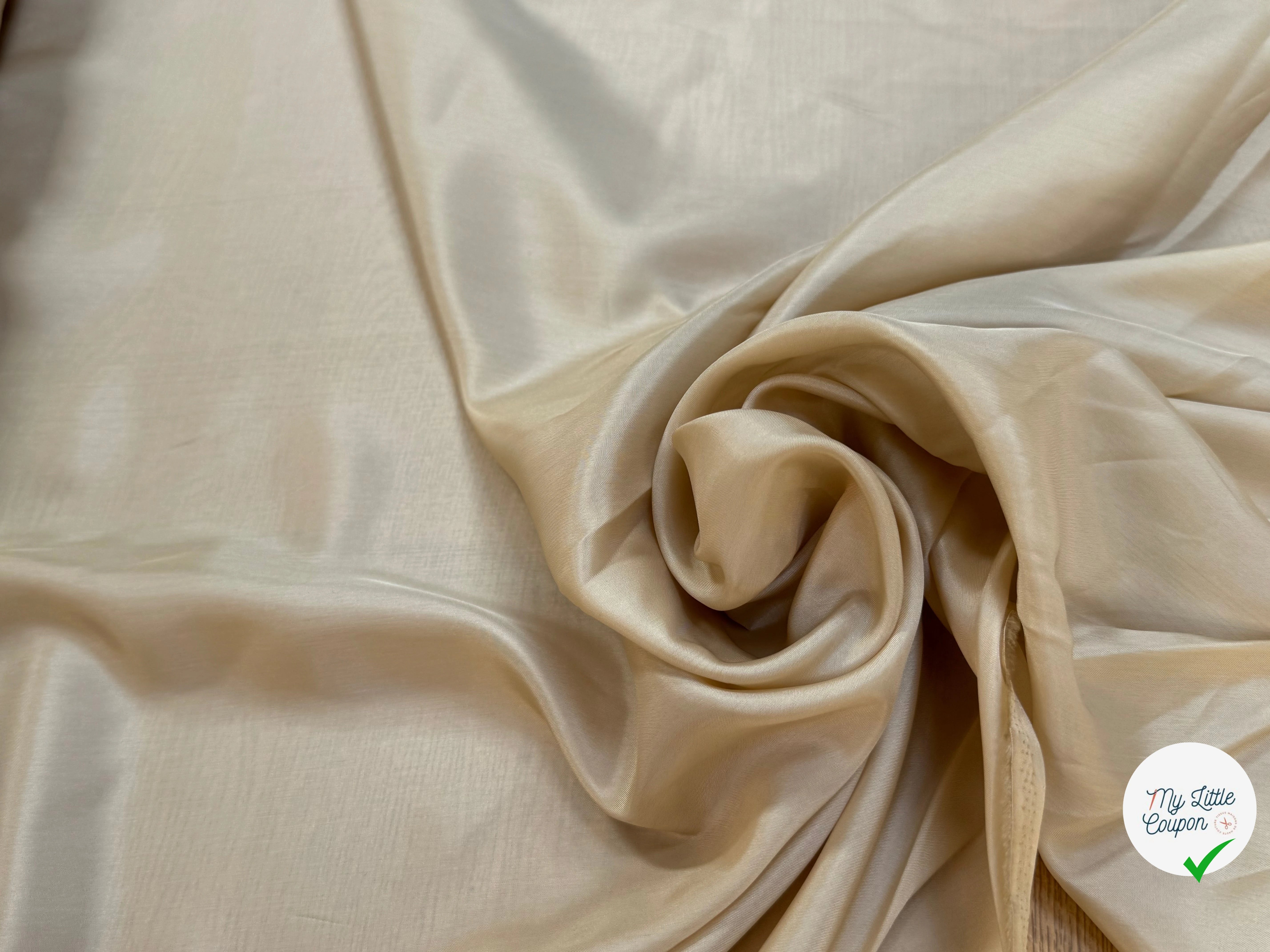 DOUBLURE FINE LISSE 100% CUPRO BEIGE - My Little Coupon