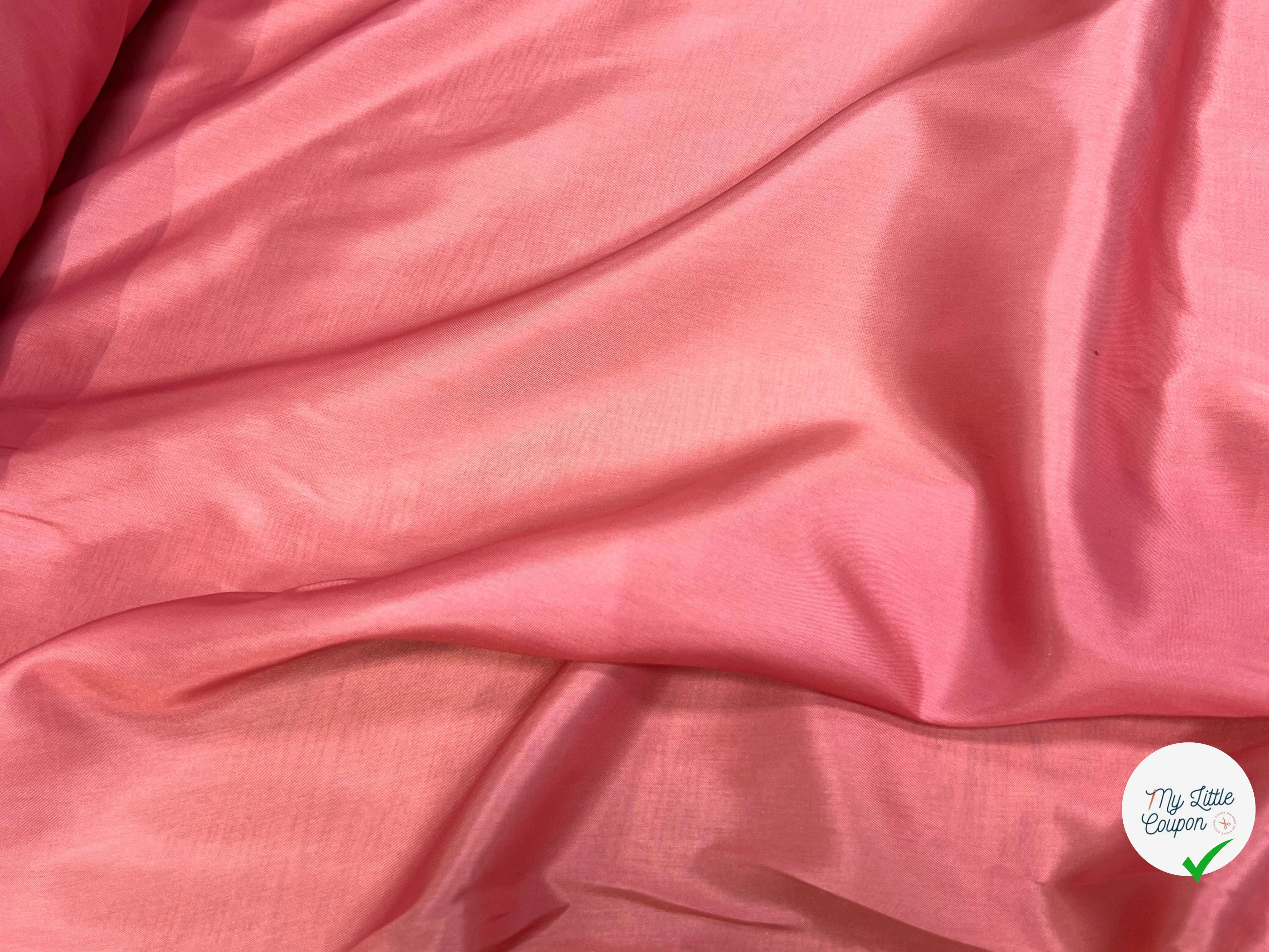 DOUBLURE FINE SATINÉE ROSE PÊCHE 62% ACETATE - My Little Coupon