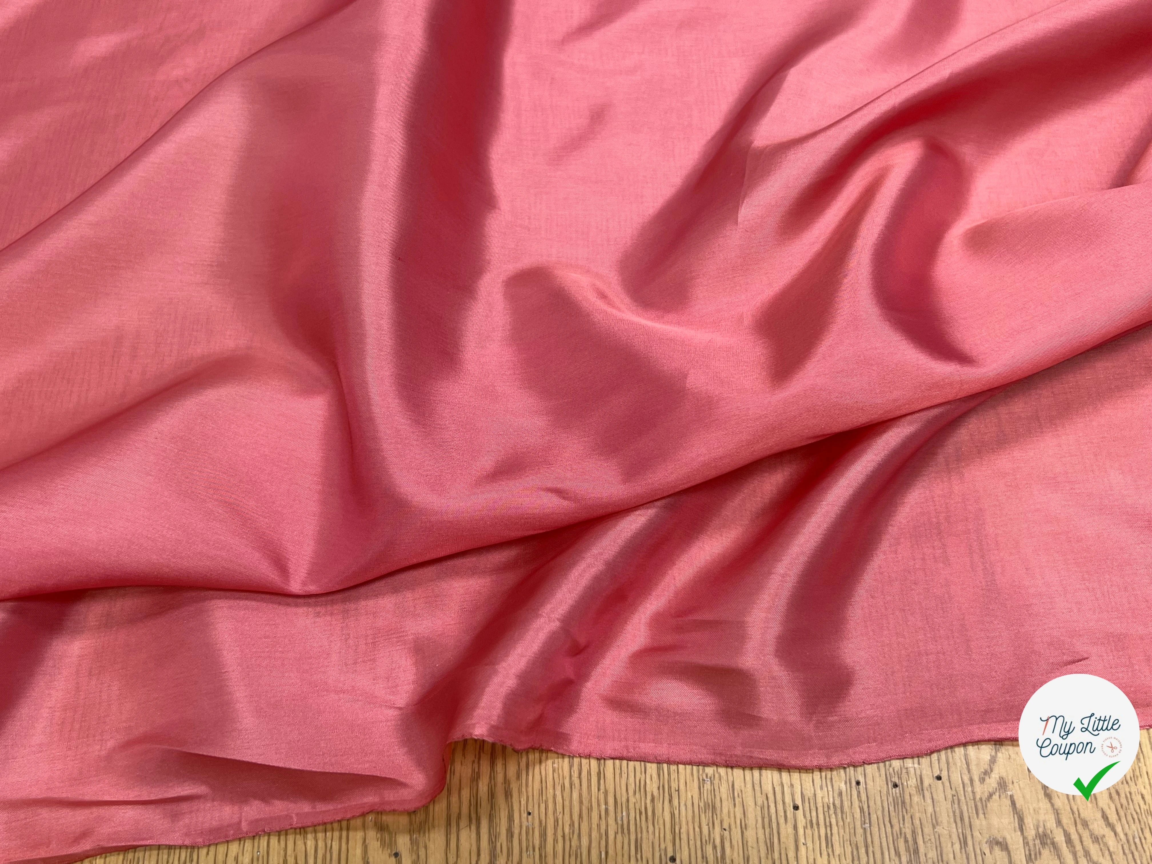 DOUBLURE FINE SATINÉE ROSE PÊCHE 62% ACETATE - My Little Coupon