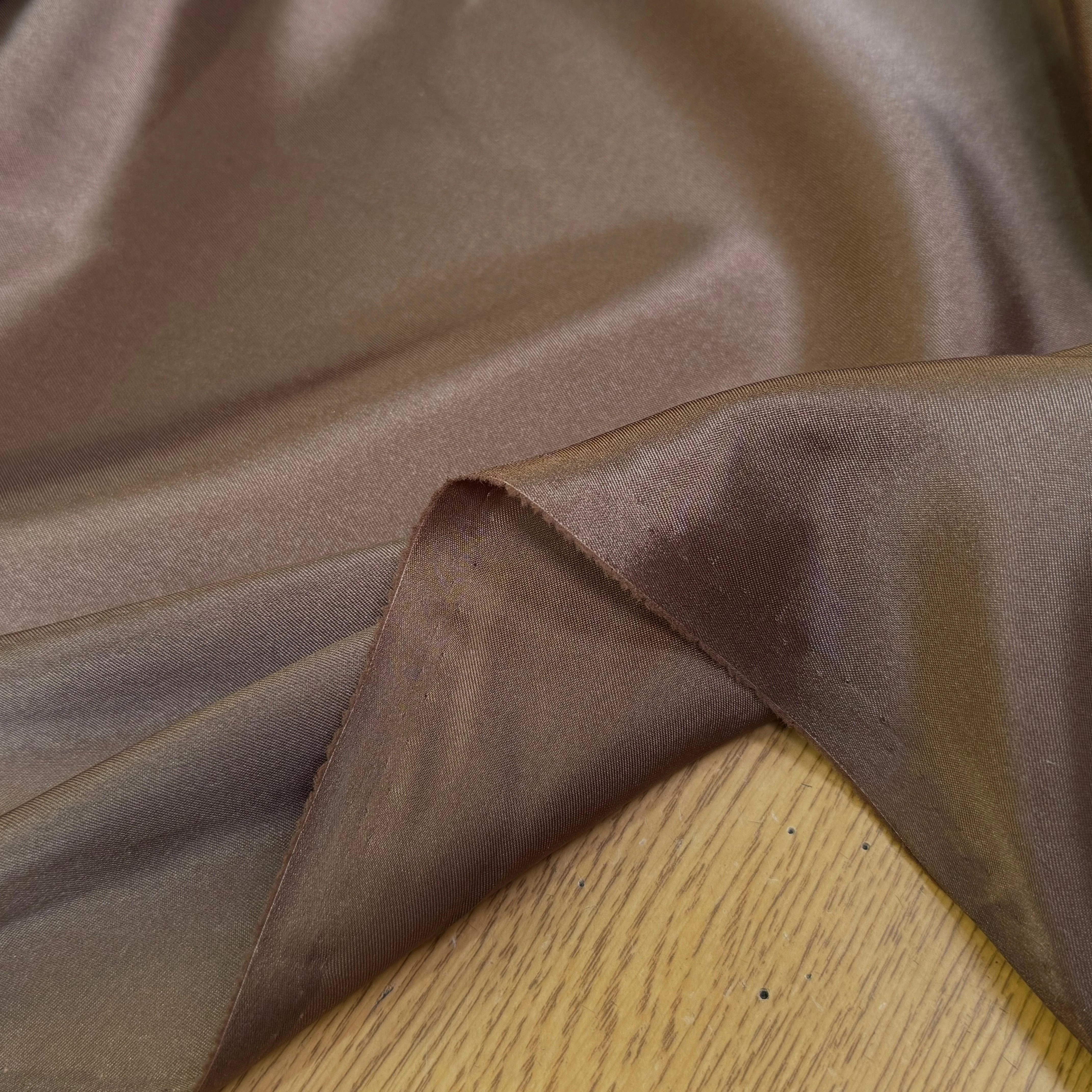 DOUBLURE FLUIDE 68% ACETATE LÉGÈREMENT SATINÉE MARRON CARAMEL - My Little Coupon