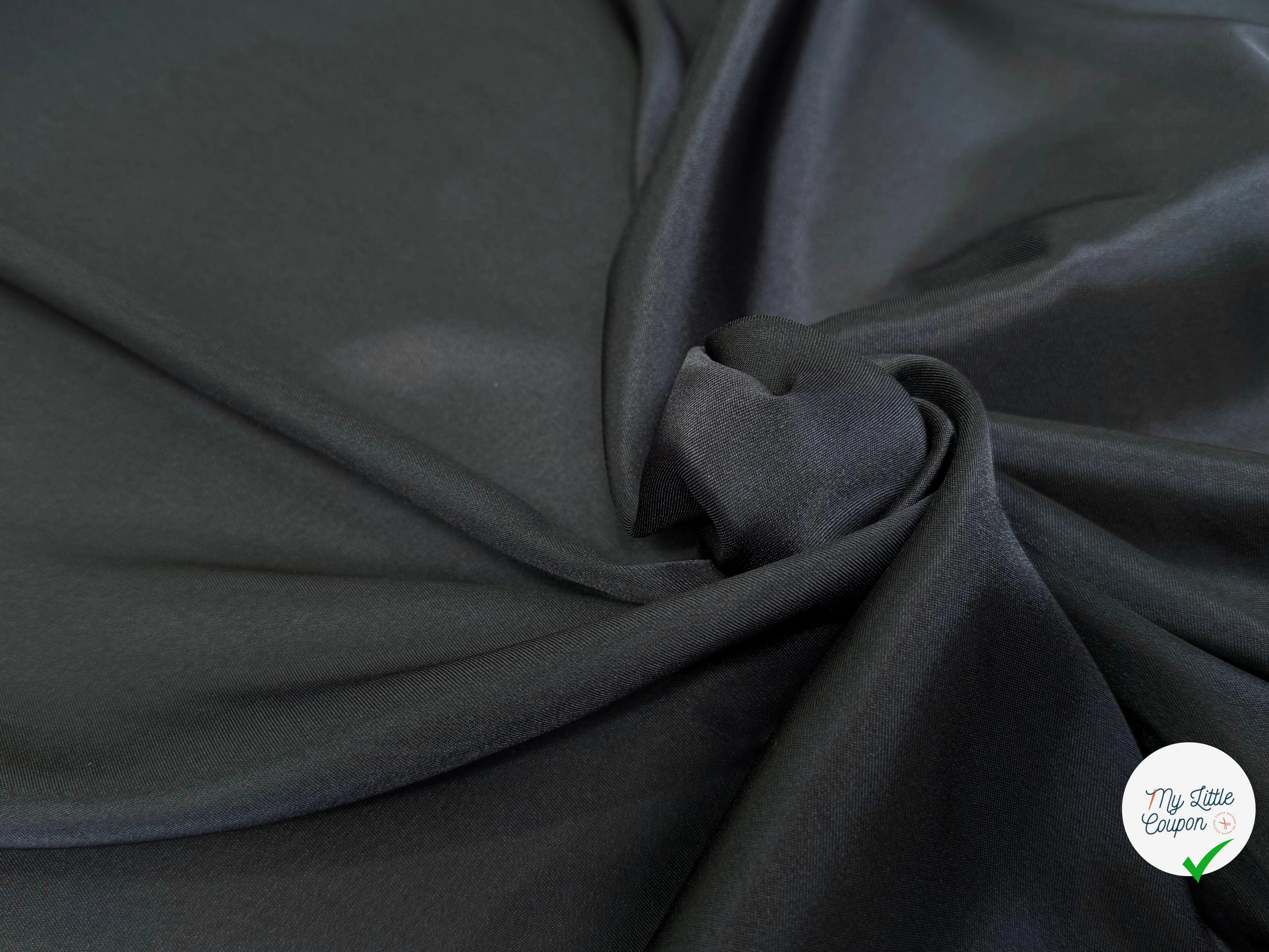 DOUBLURE FLUIDE 68% ACETATE LÉGÈREMENT SATINÉE NOIR ANTHRACITE - My Little Coupon