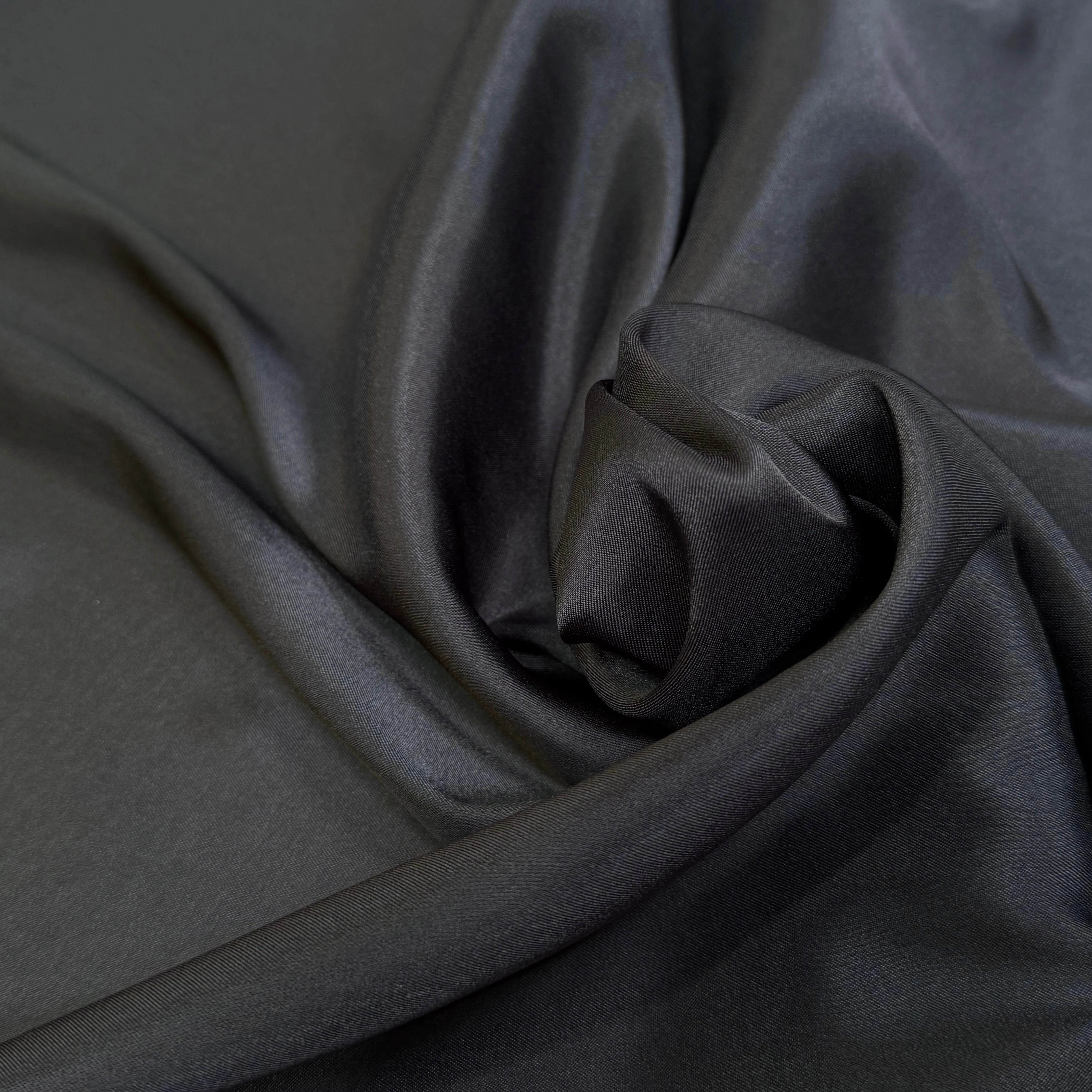 DOUBLURE FLUIDE 68% ACETATE LÉGÈREMENT SATINÉE NOIR ANTHRACITE - My Little Coupon