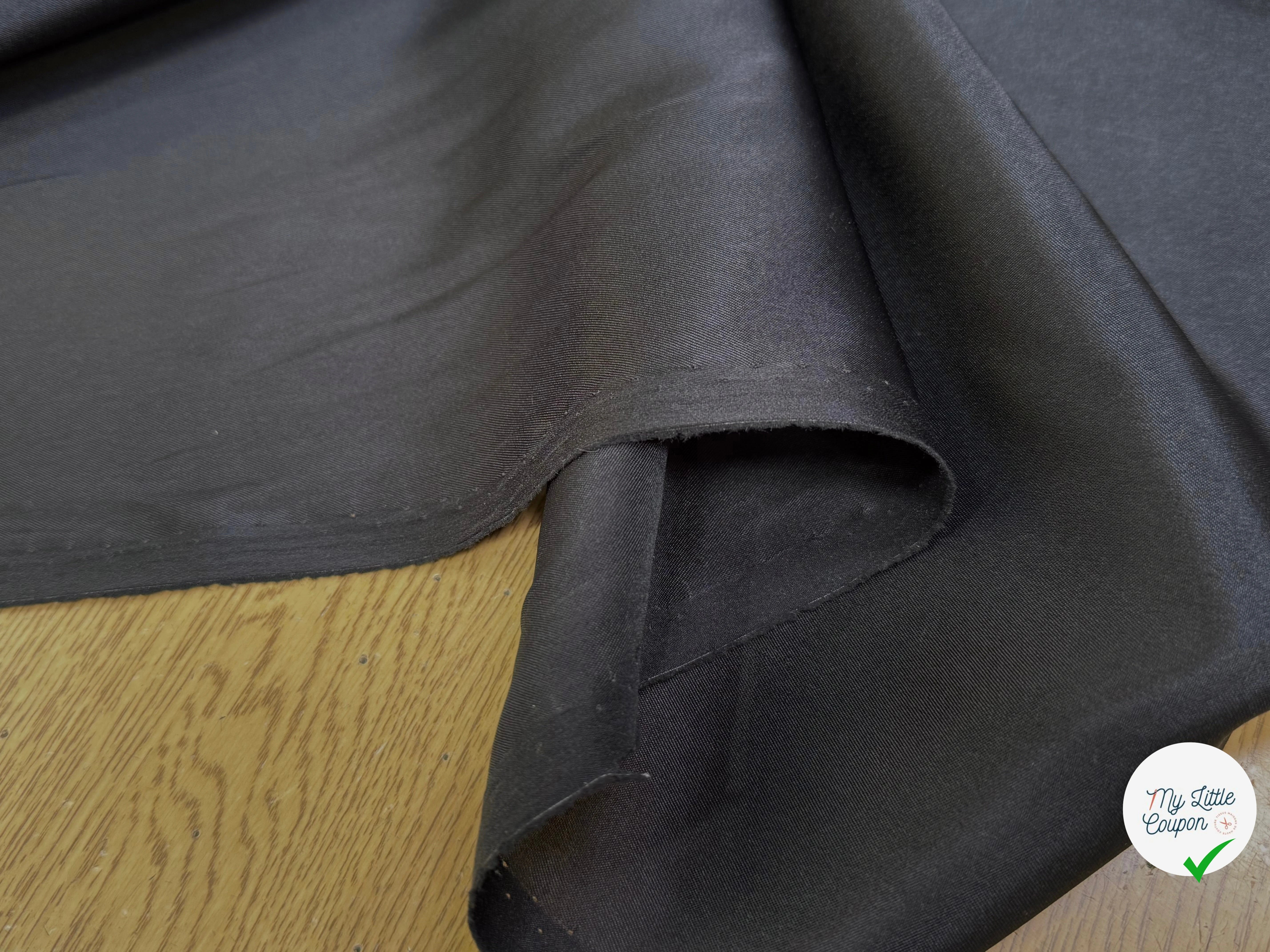 DOUBLURE FLUIDE 68% ACETATE LÉGÈREMENT SATINÉE NOIR ANTHRACITE - My Little Coupon