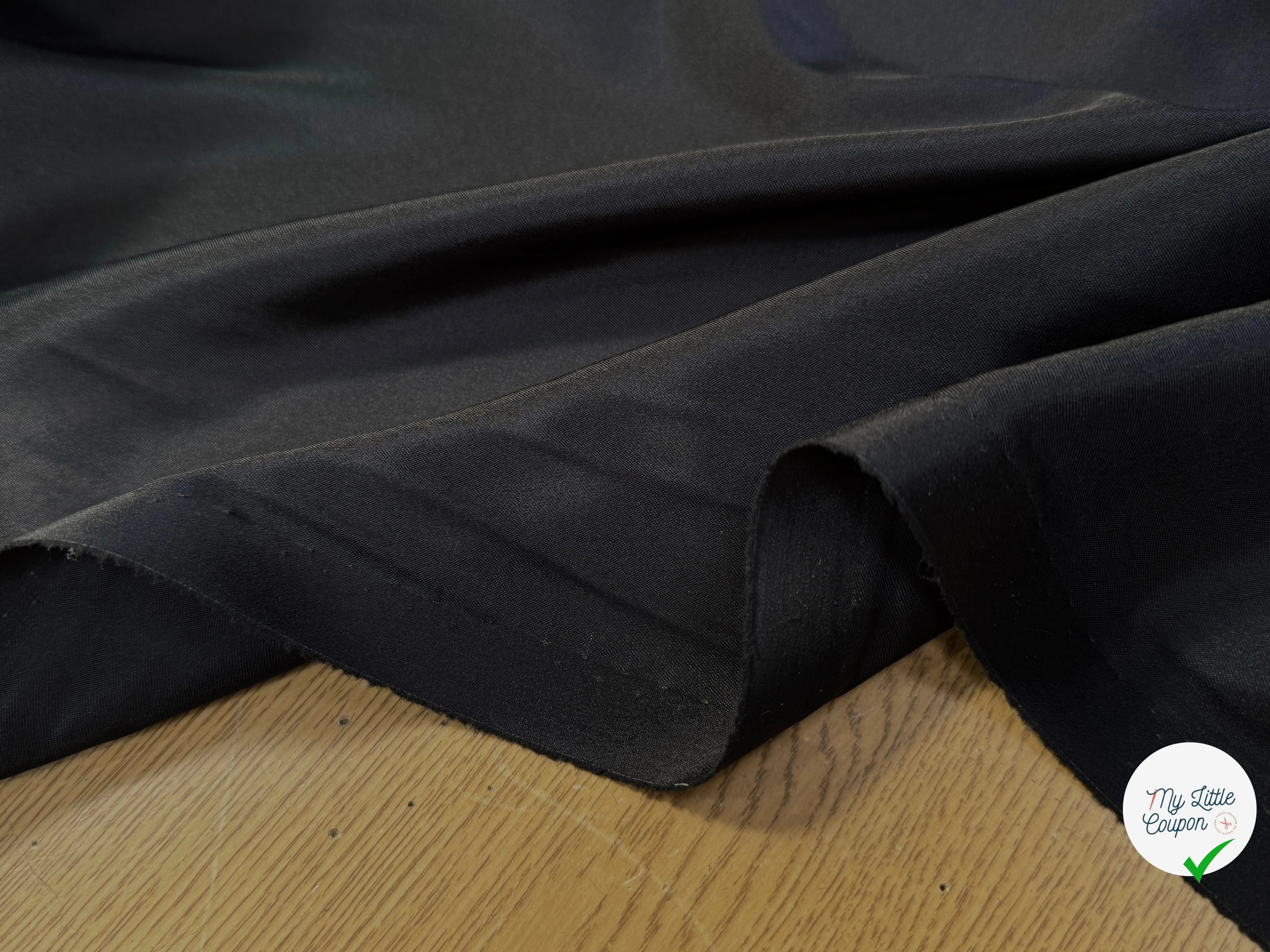 DOUBLURE FLUIDE 68% ACETATE LÉGÈREMENT SATINÉE NOIR PROFOND - My Little Coupon