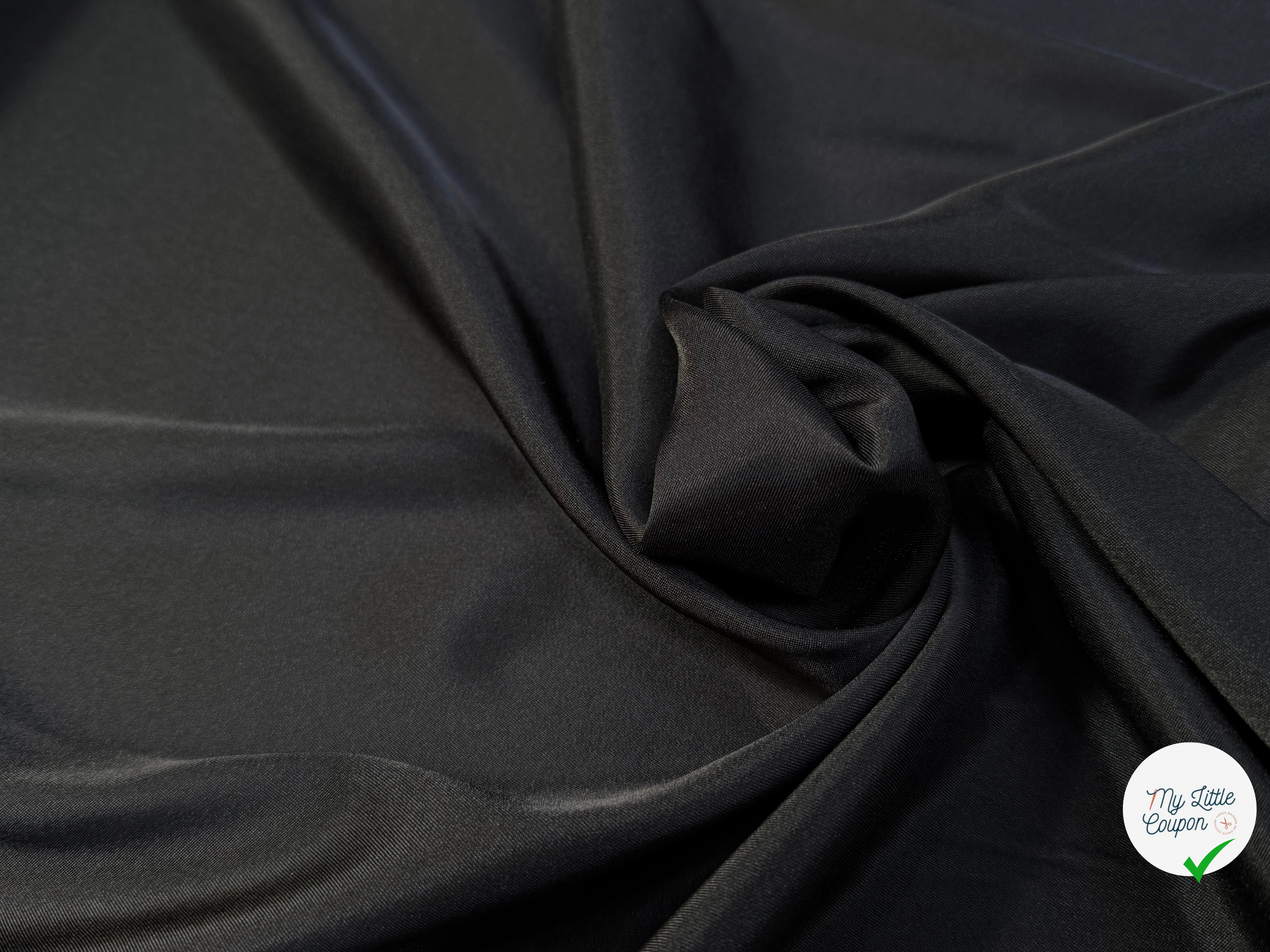 DOUBLURE FLUIDE 68% ACETATE LÉGÈREMENT SATINÉE NOIR PROFOND - My Little Coupon