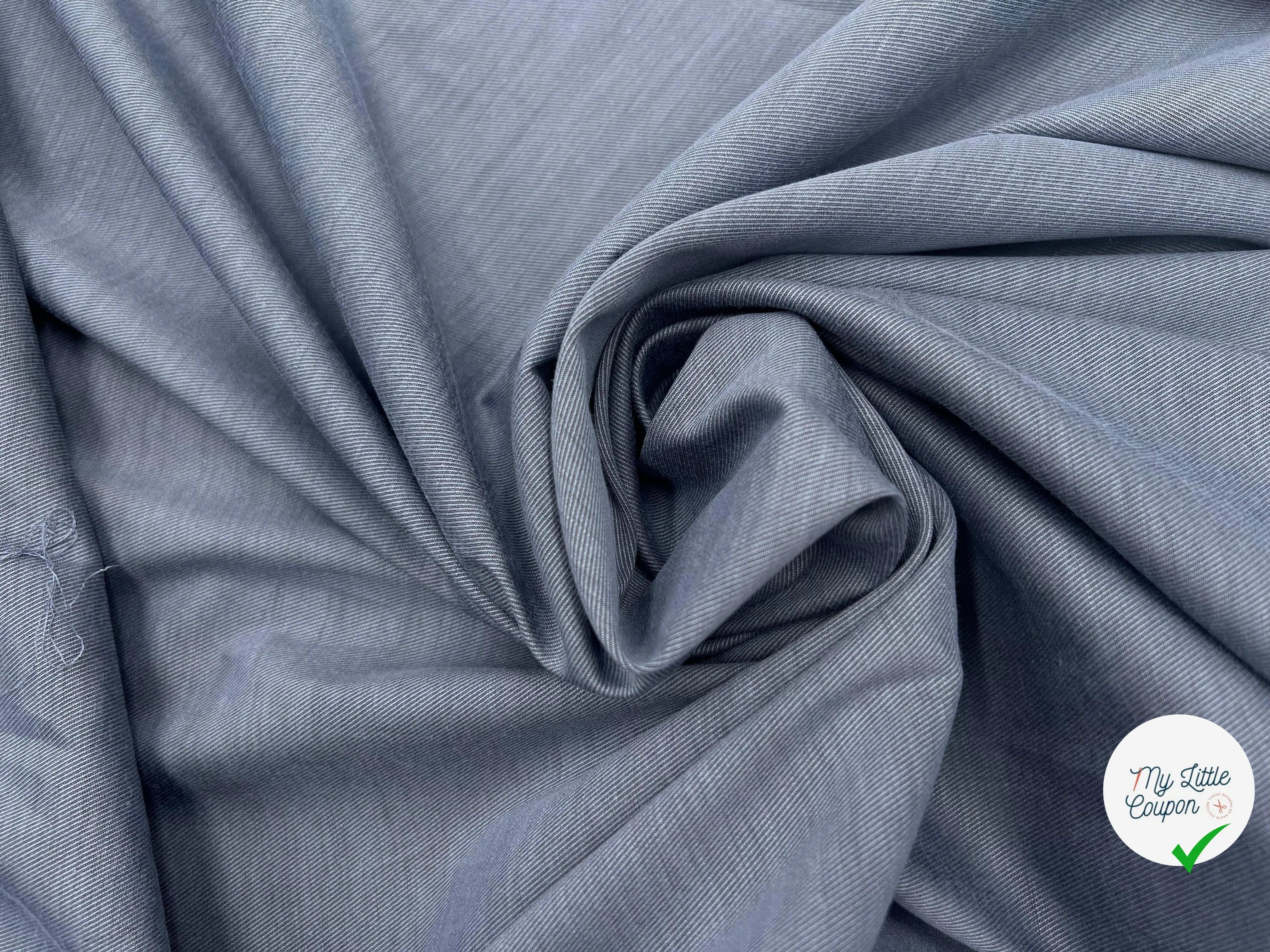 DOUBLURE FOND DE POCHE EXTENSIBLE FAÇON TWILL GRIS CHÊNE - coupon de tissu de 3 mètres - My Little Coupon - tissu - coudre