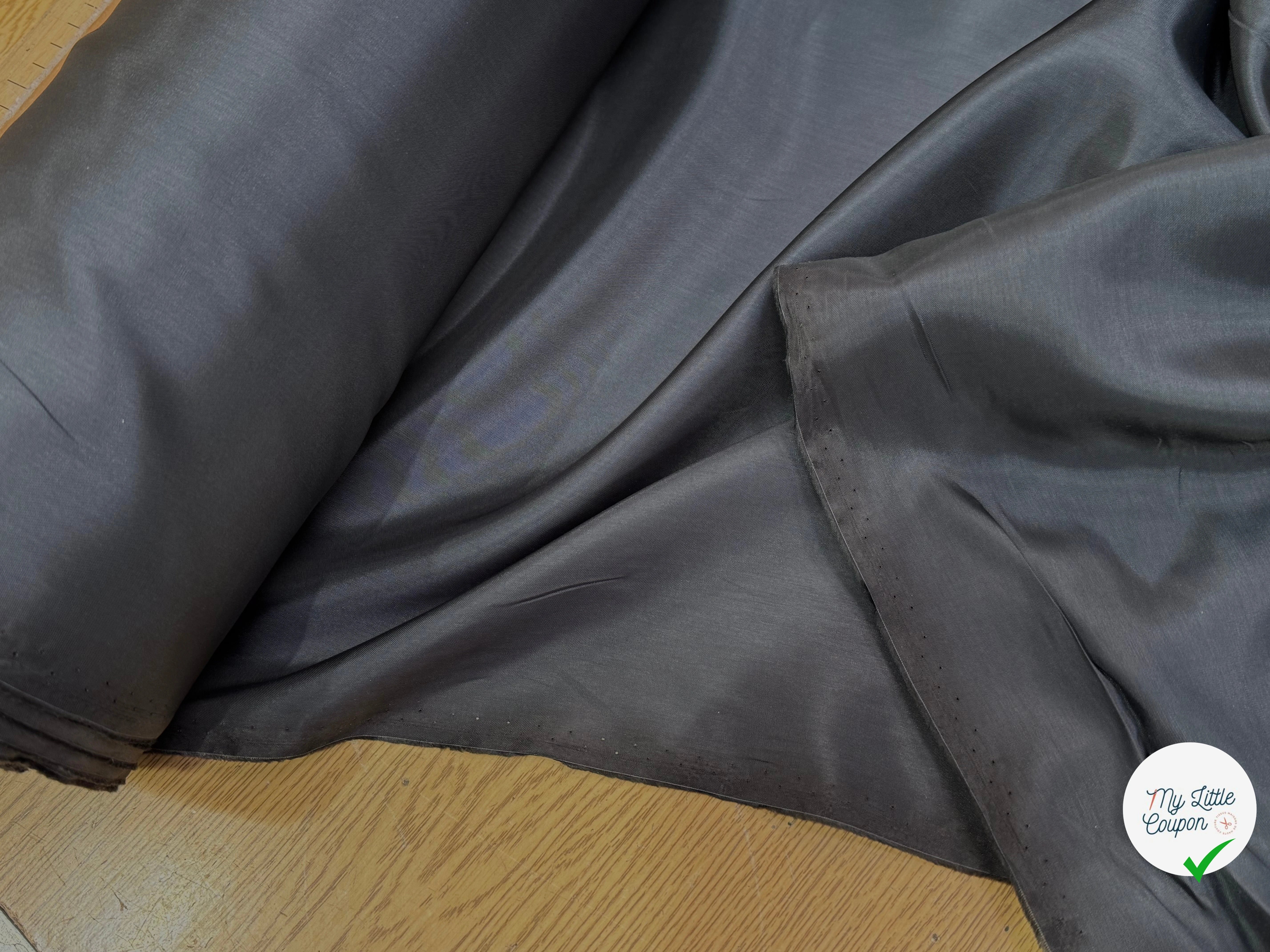 DOUBLURE FROIDE ET LISSE ACETATE CUPRO ANTHRACITE GRIS FONCÉ 38% CUPRO - My Little Coupon