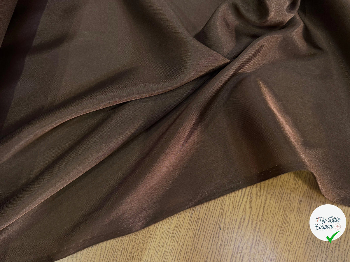 DOUBLURE LÉGÈREMENT SATINÉE ET STRETCH MARRON CHOCOLAT - My Little Coupon