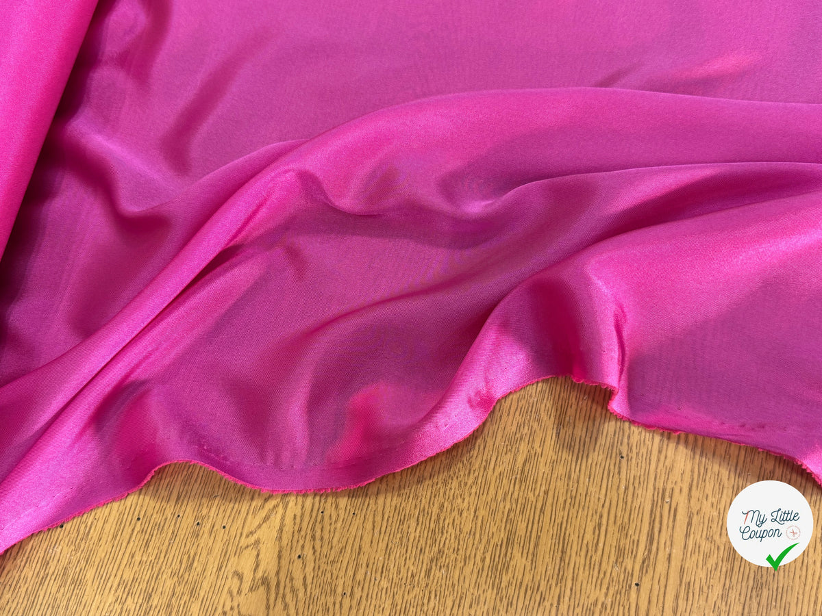 DOUBLURE LÉGÈREMENT SATINÉE ET STRETCH ROSE BARBIE - My Little Coupon