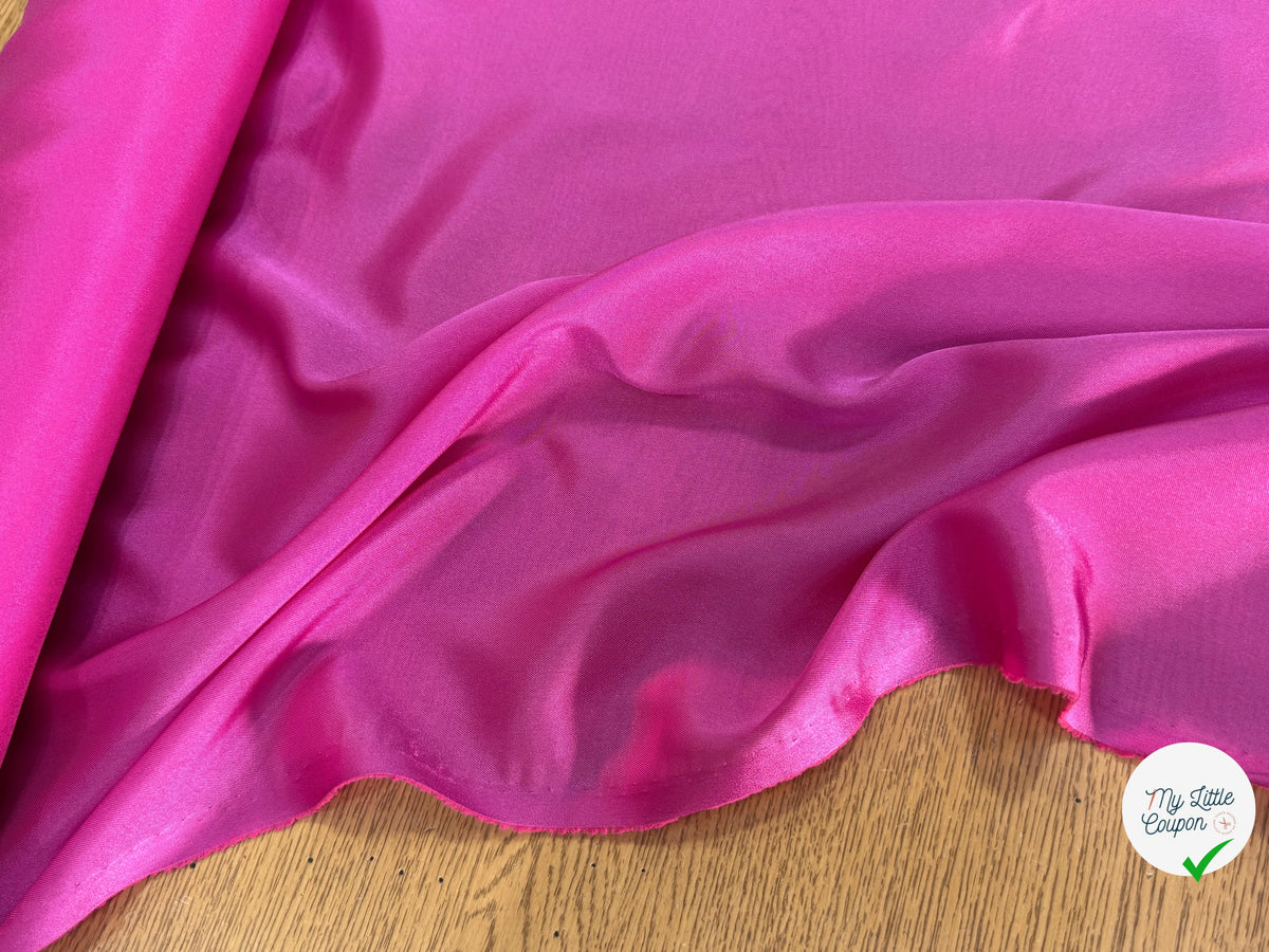 DOUBLURE LÉGÈREMENT SATINÉE ET STRETCH ROSE BARBIE - My Little Coupon