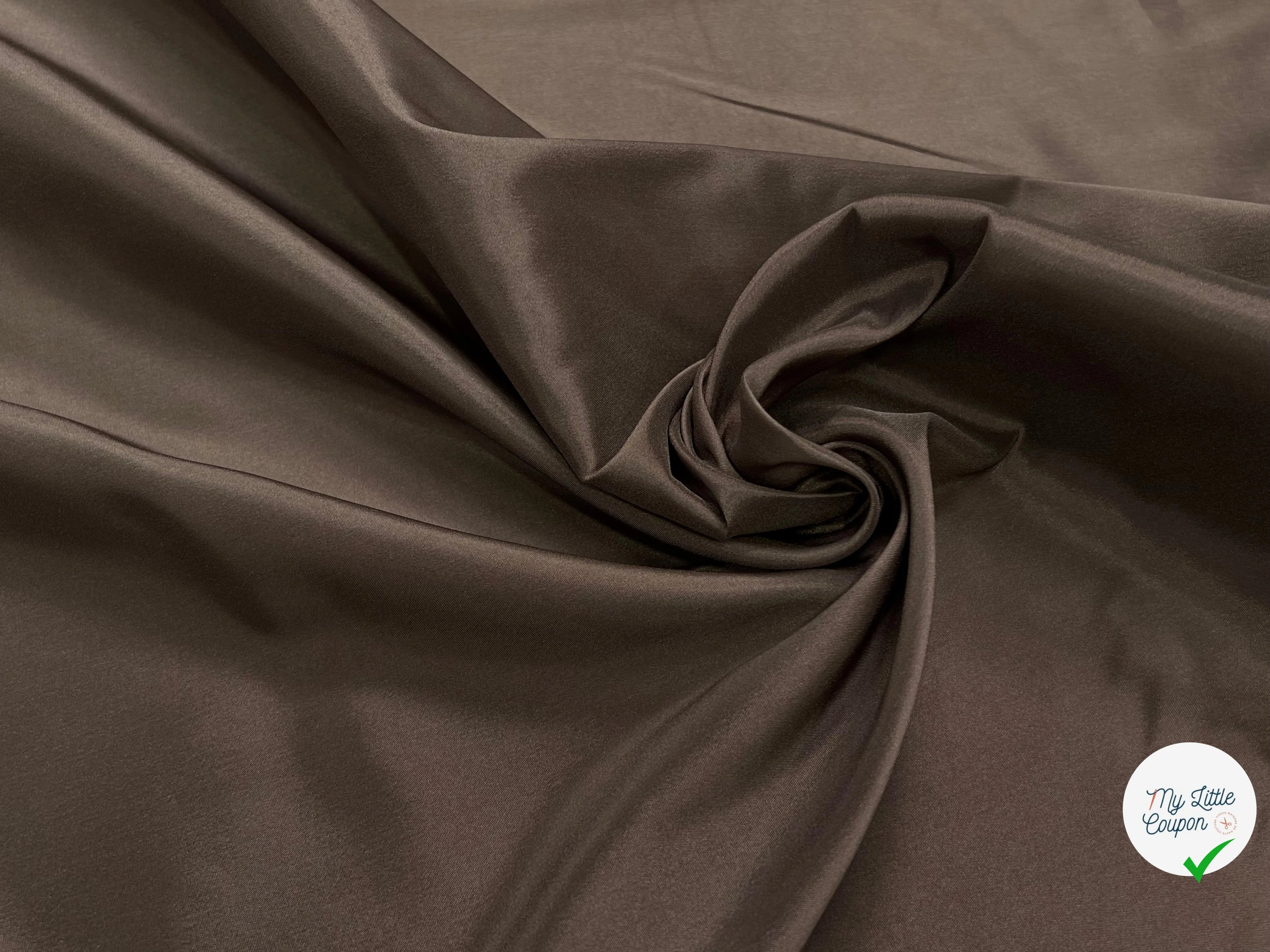 DOUBLURE LÉGÈREMENT SATINÉE FINE FROIDE MARRON CAFÉ - My Little Coupon