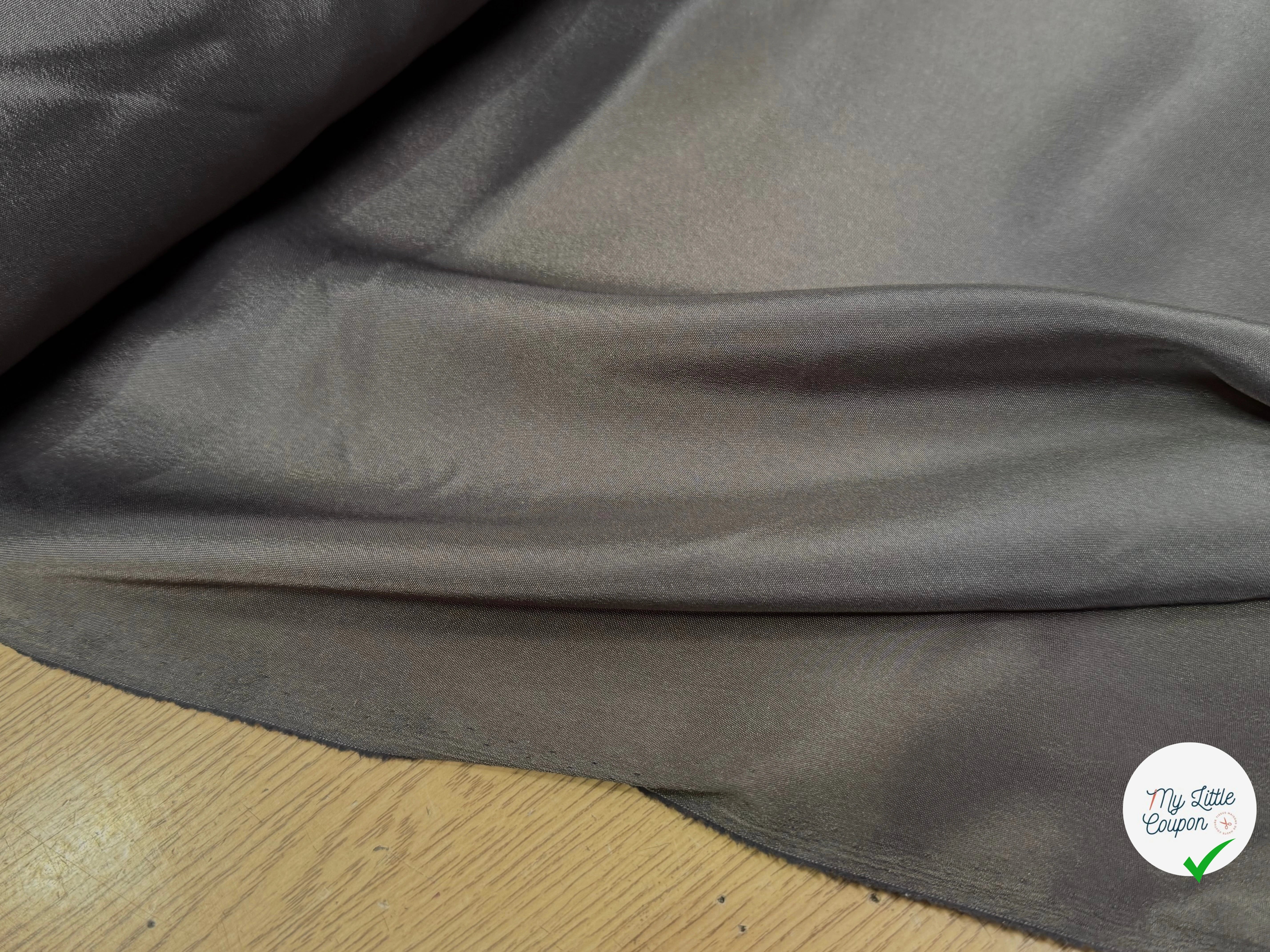 DOUBLURE LÉGÈREMENT SATINÉE GRIS FONCÉ KAKI - My Little Coupon