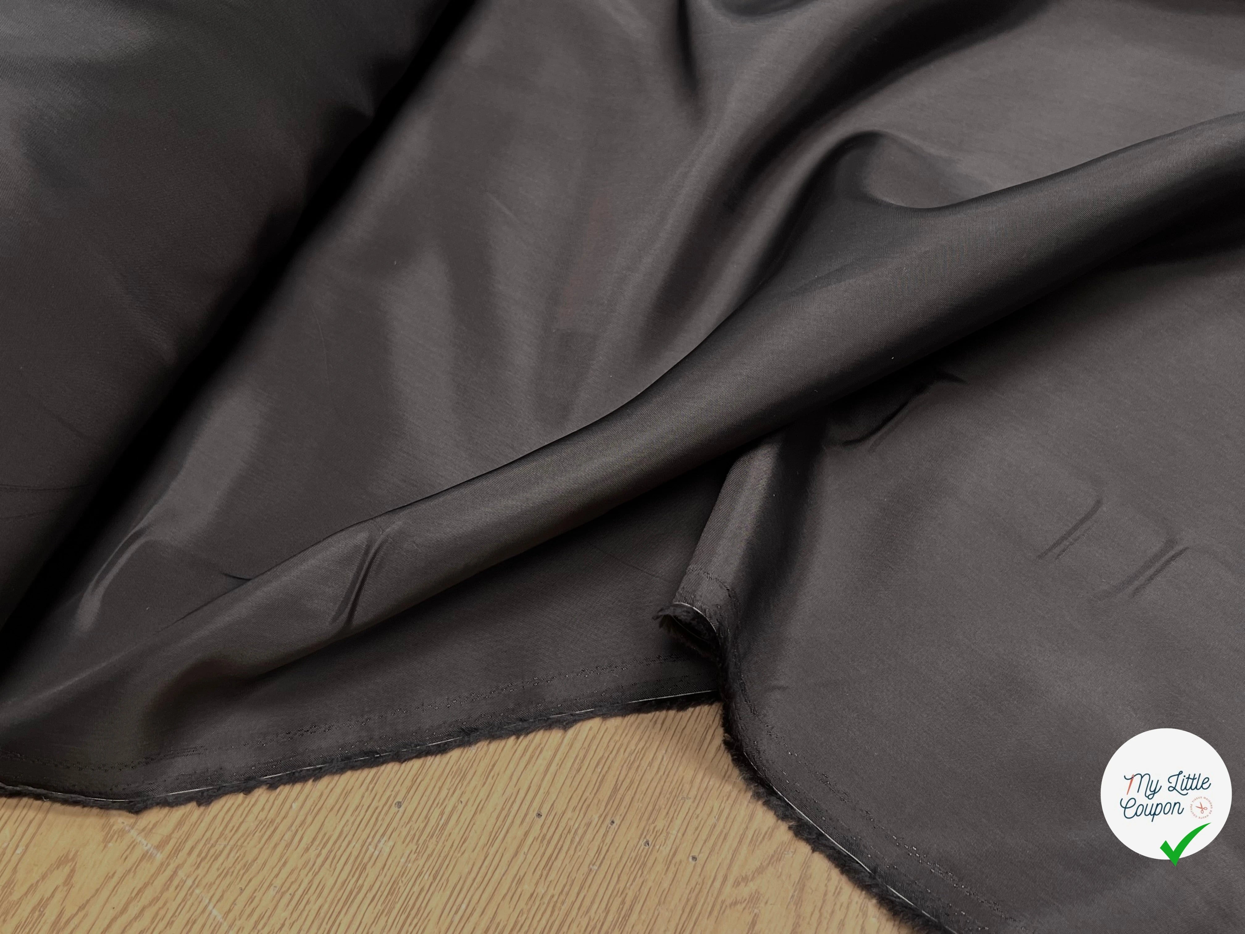 DOUBLURE LISSE 100% VISCOSE FINE BLACK COFFEE - My Little Coupon