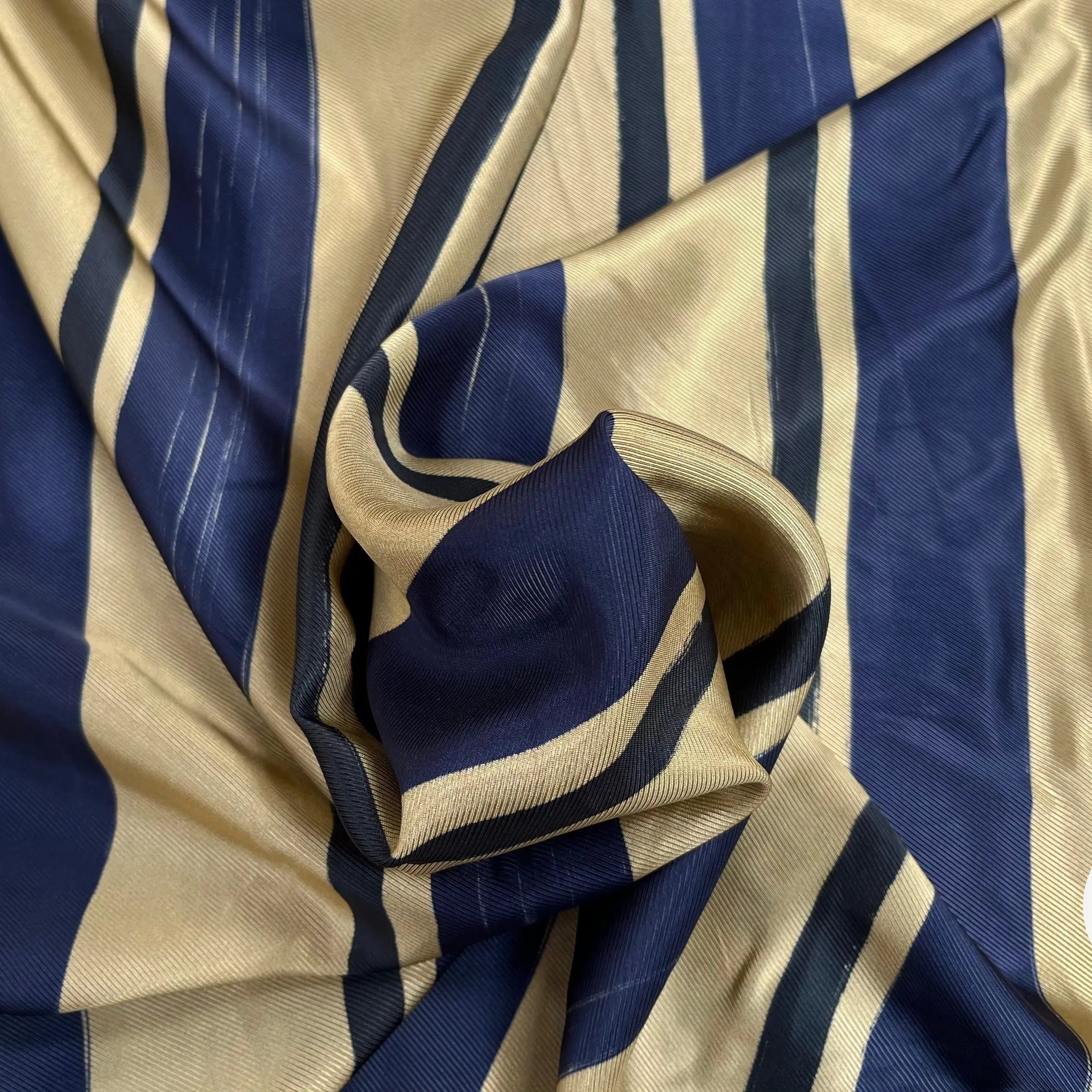 DOUBLURE POLYESTER GROSSE RAYURE BLEU MARON NOIR - My Little Coupon