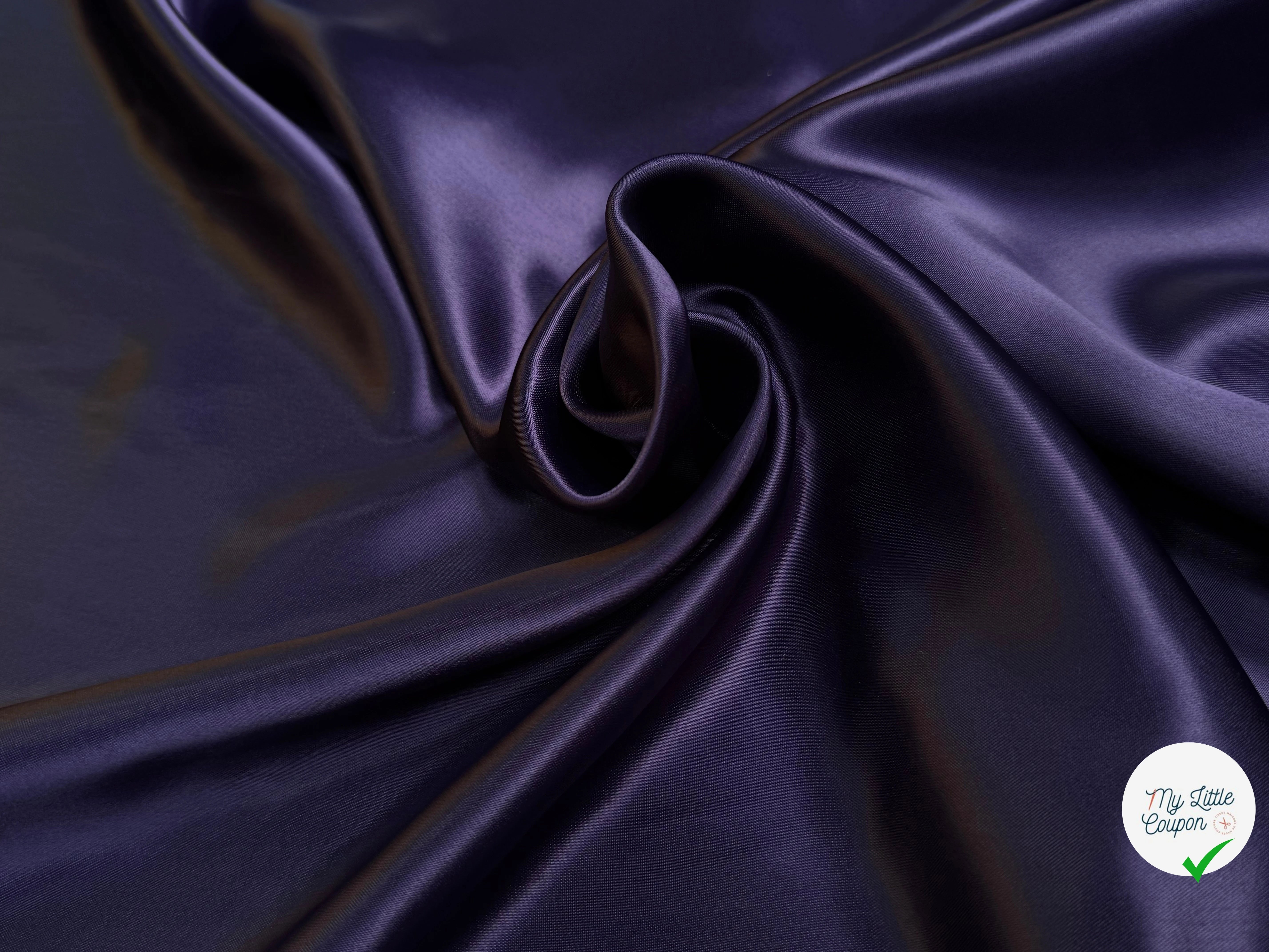 DOUBLURE SATIN ACETATE VISCOSE PURPLE IMPERIAL - My Little Coupon
